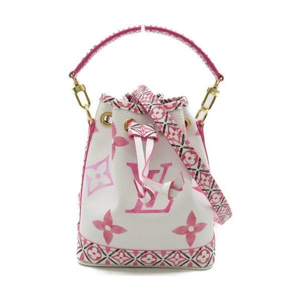 image of Louis Vuitton Monogram Giant By The Pool Nano Noe in White, Women's