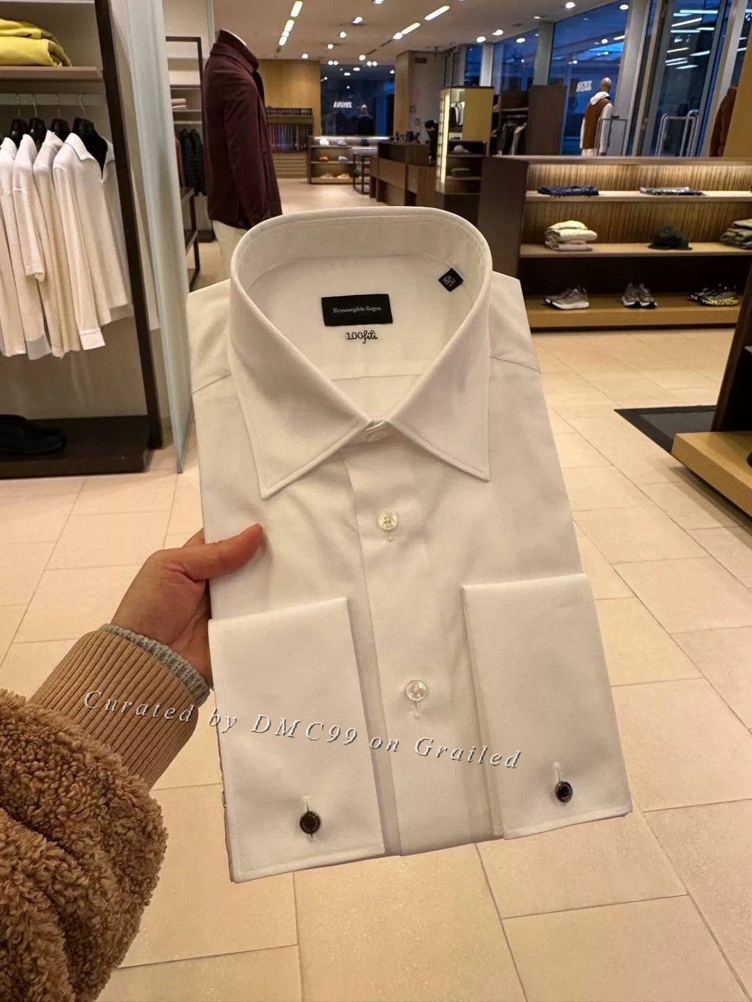 Ermenegildo Zegna Ermenegildo Zegna White Long-Sleeve Shirt Size US S / EU 44-46 / 1 - 8 Thumbnail