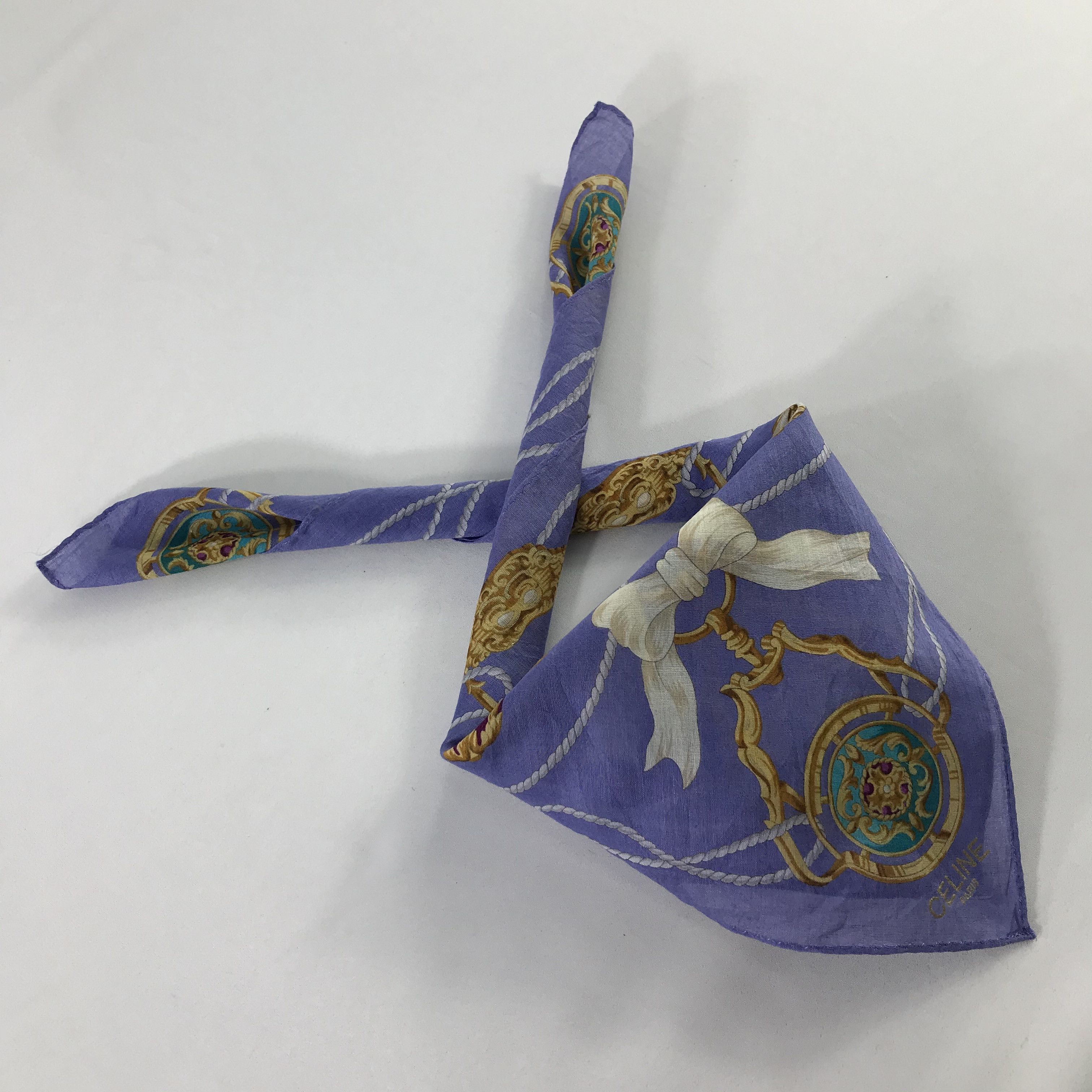 Celine × Vintage Celine Bandana / Handkerchief / Neckerchief - S1125 Size ONE SIZE - 4 Thumbnail
