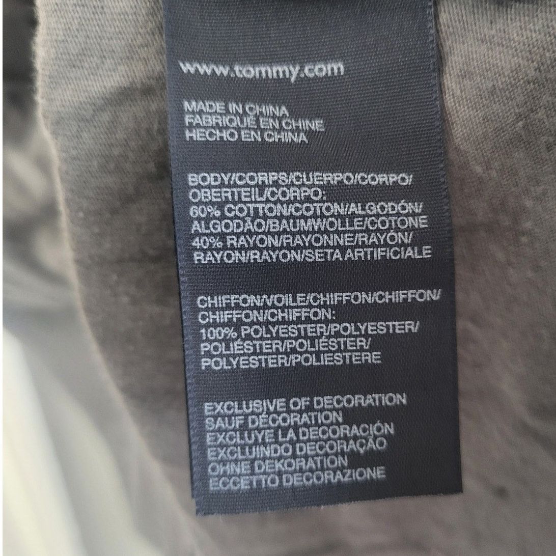 Tommy Hilfiger Tommy Hilfiger Charcoal Gray Mesh Ruffle Sleeve Top - XXL Size XXL / US 16-18 / IT 52-54 - 4 Thumbnail
