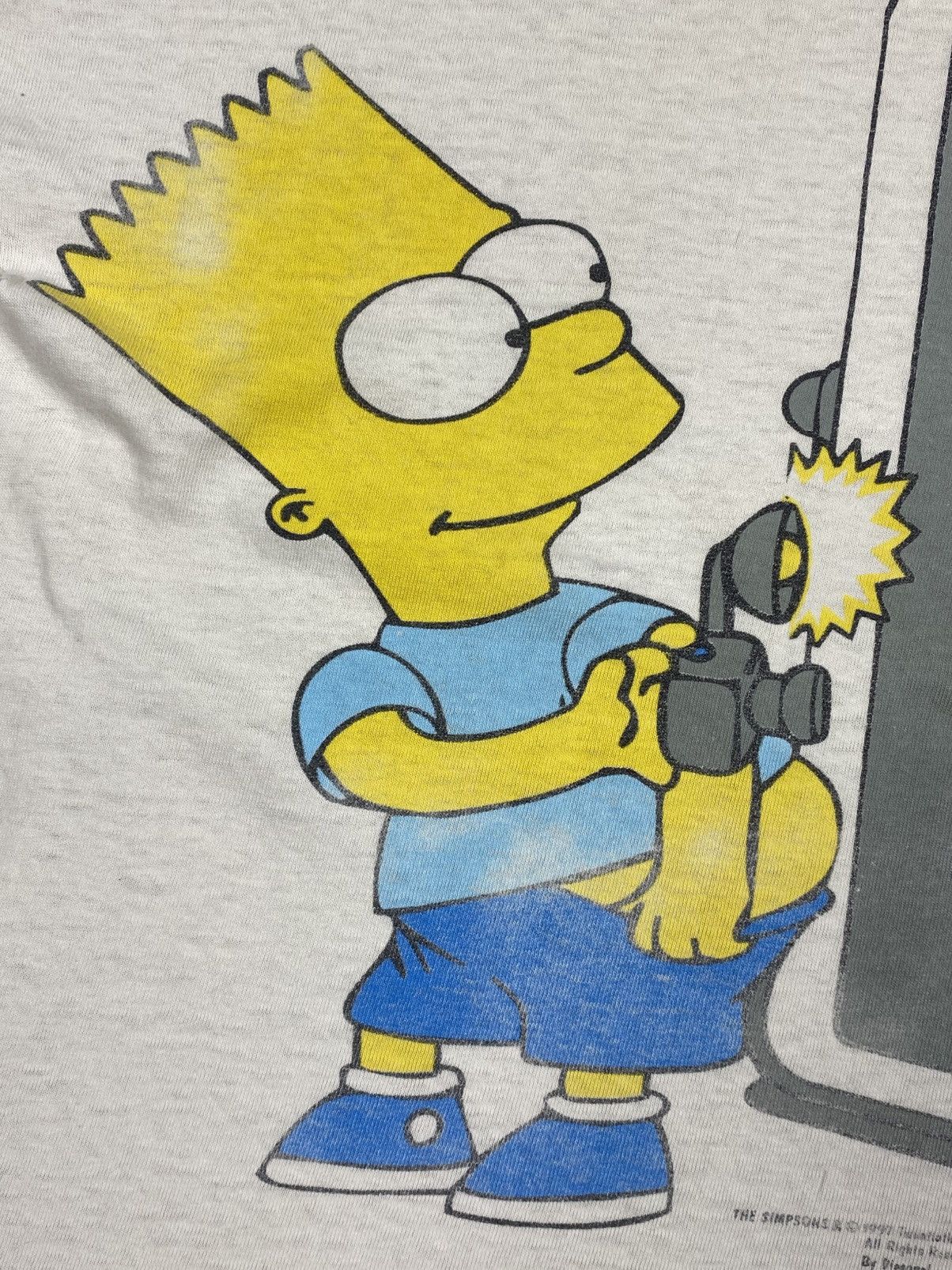 Fruit Of The Loom Vtg 1997 Bart Simpson Screen Stars Extreme Distressed Tee Size US L / EU 52-54 / 3 - 12 Thumbnail