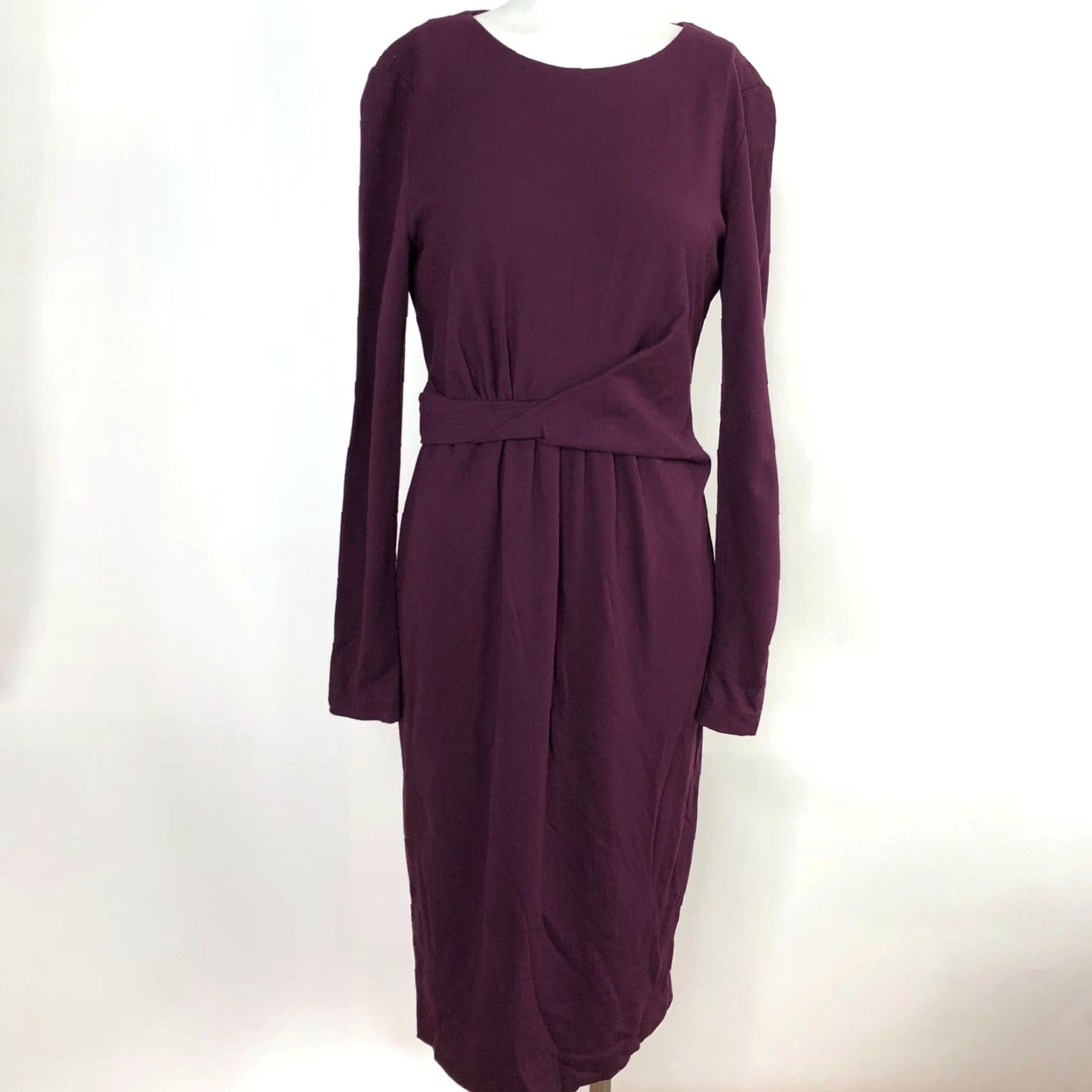 Vintage Lafayette 148 Pencil Dress Size 4 Women Full Length Dress Wine Purple Size S / US 4 / IT 40 - 2 Thumbnail