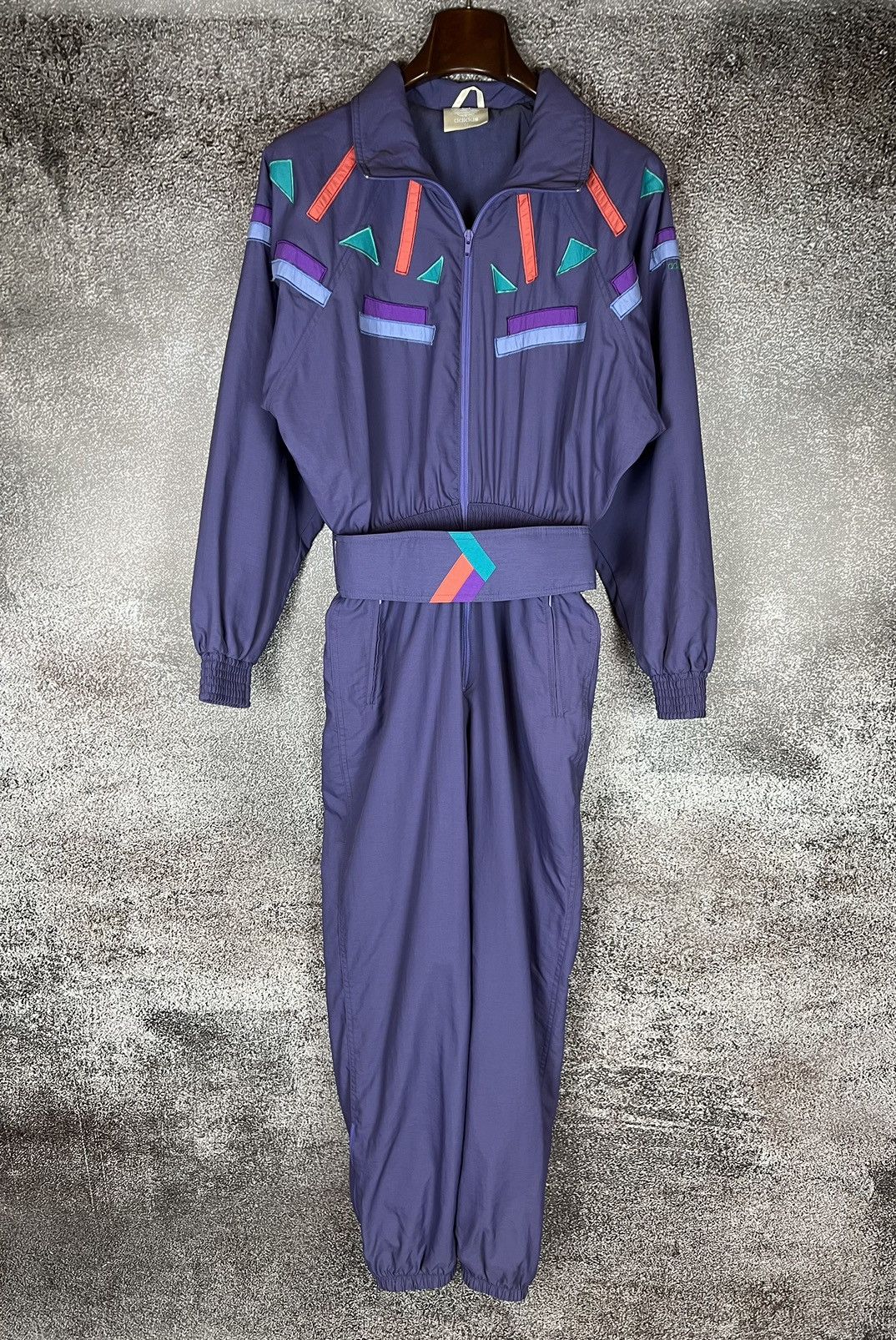 image of 90's Adidas Skisuit Insulated Jumpsuit Color Block Winter Y2K in Purple, Men's (Size 26)