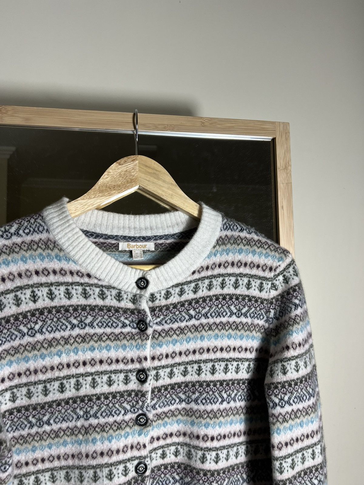 Barbour Vintage Barbour Women’s Wool Fair Isle Knit Cardigan Sweater Size M / US 6-8 / IT 42-44 - 2 Thumbnail