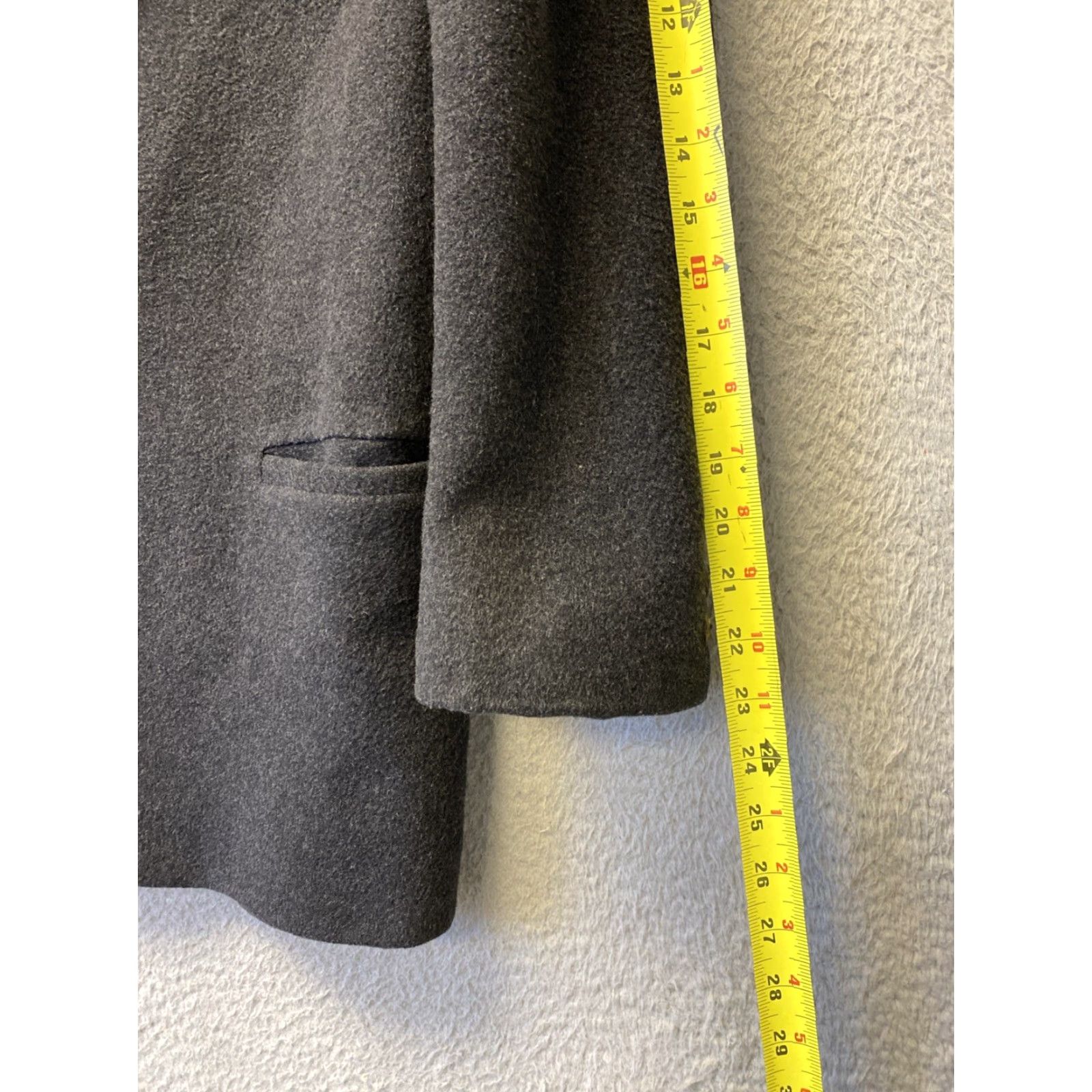 Gap GAP Peacoat Blazer Wool Blend Jacket Men’s Small Gray Coat Wool Blend Peacoat Blazer Size 36R - 6 Thumbnail