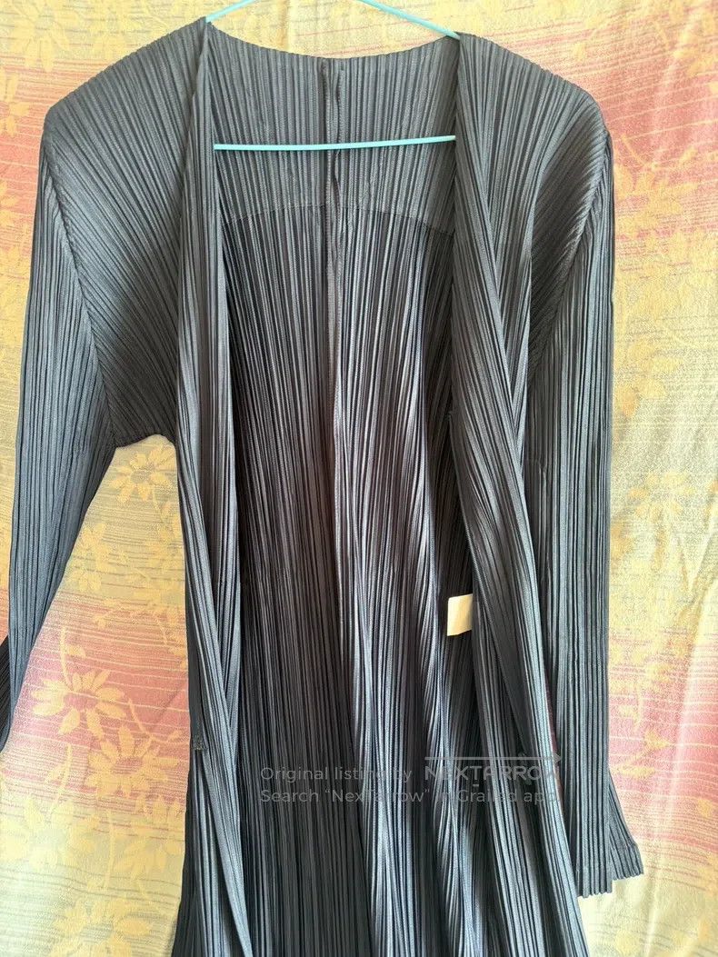 Issey Miyake Issey Miyake Royal Blue Long Sleeve Long Top Size L / US 10 / IT 46 - 4 Thumbnail