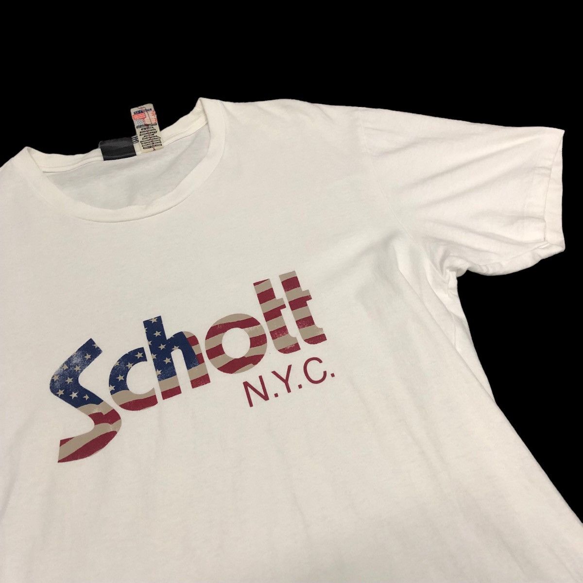 Schott × Vintage Vtg Schott NYC Spell Out Logo Tshirt Size US XXL / EU 58 / 5 - 1 Thumbnail