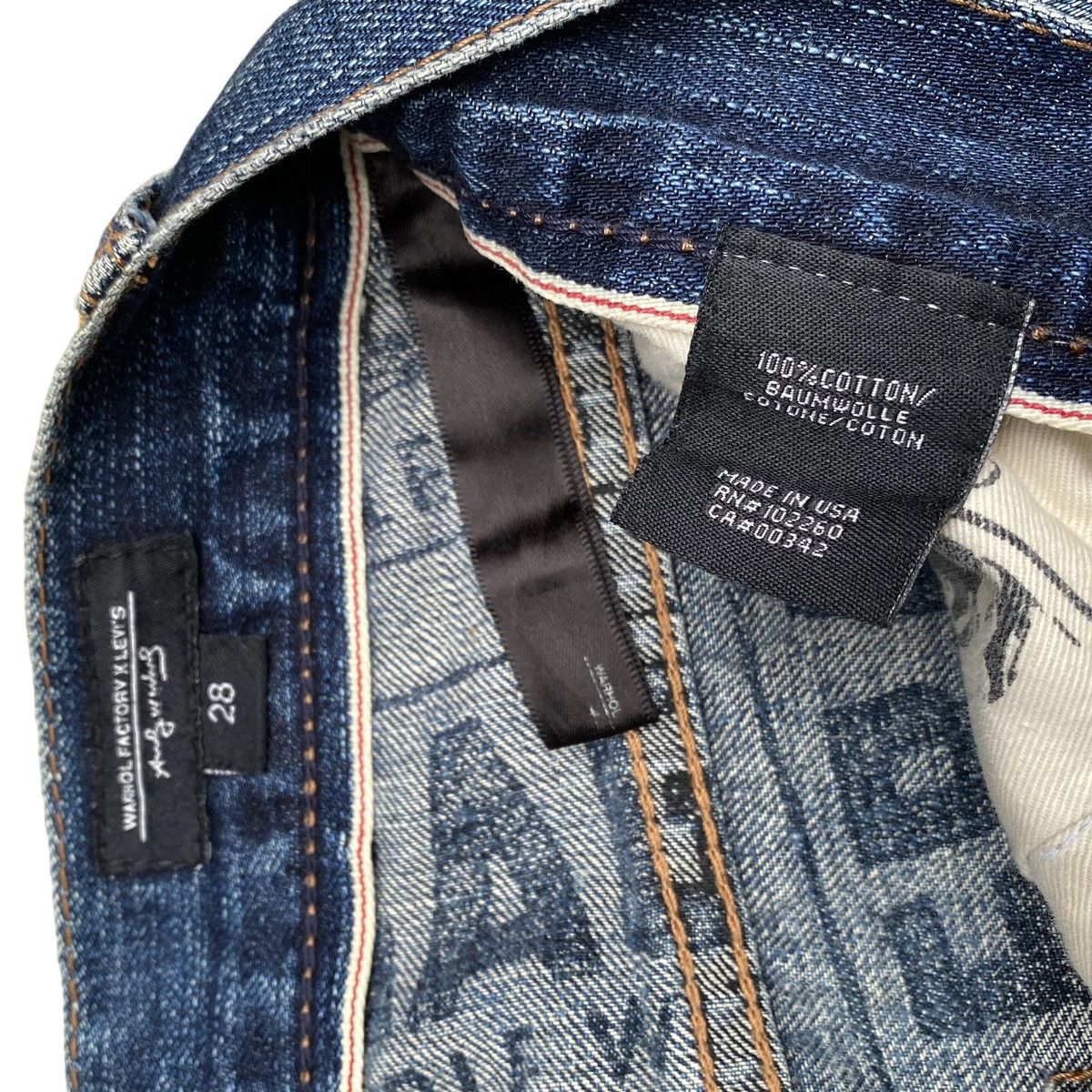Andy Warhol × Levi's Rare 21/250 Levi's X Andy Warhol Factory Patchwork Denim Size US 28 / EU 44 - 13 Thumbnail