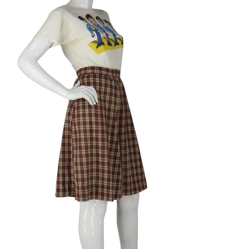 Vintage 80s Vintage Grunge Preppy Schoolgirl High Waist Punk Skirt Size 26" / US 2 / IT 38 - 2 Thumbnail