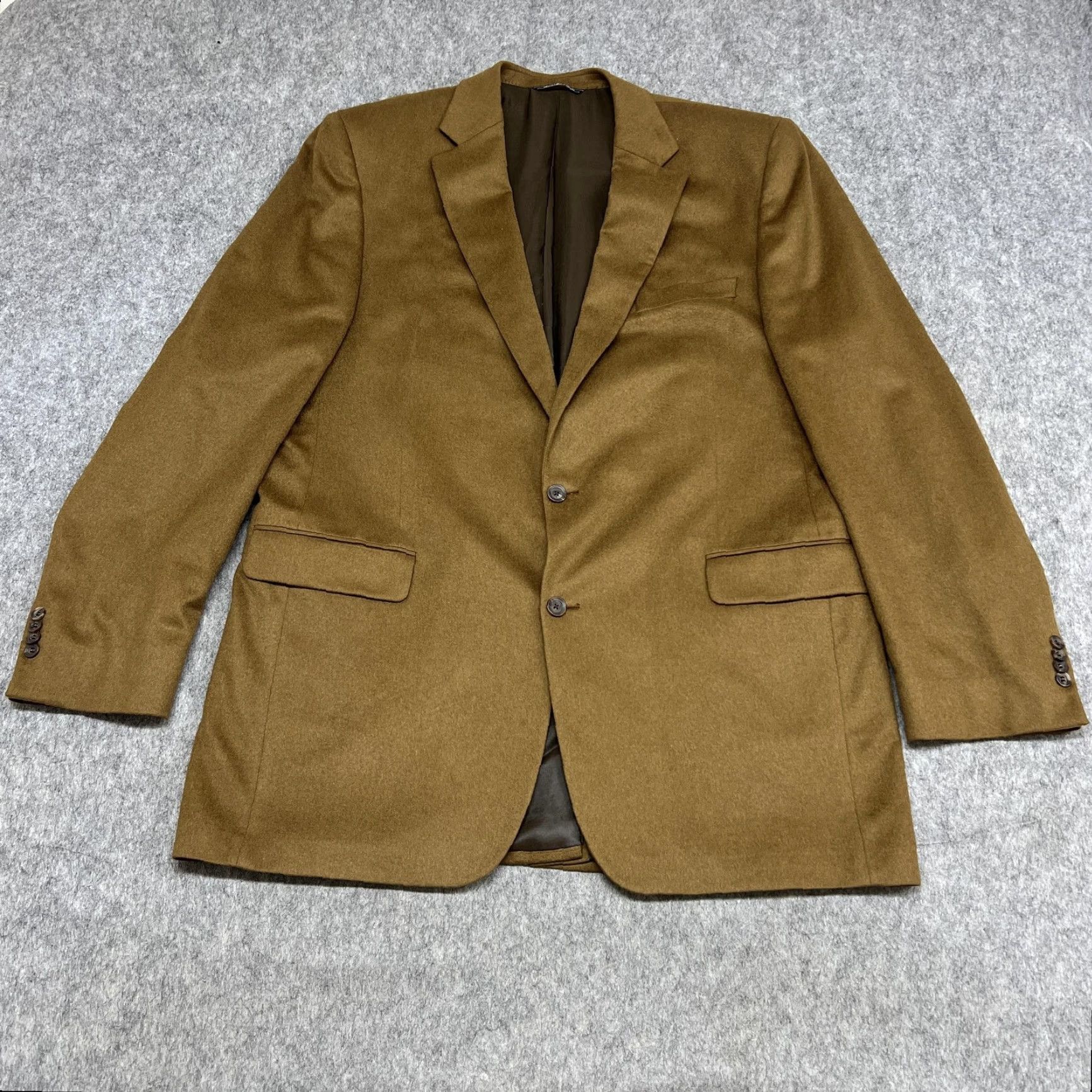 Jack Victor VINTAGE Jack Victor Blazer Sport Coat Mens 46 Brown 100% Cashmere Jacket Classic Canada Size 46R - 2 Thumbnail