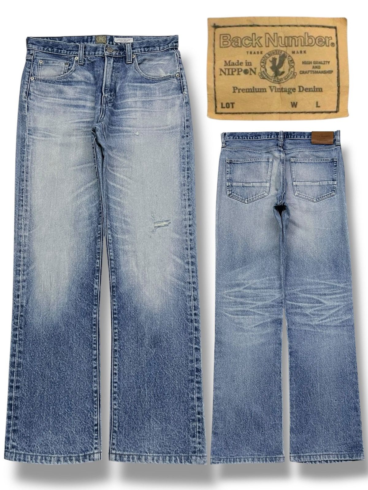 Numbers Vintage Back Number Kaihara Denim Japan - Faded Wash Jeans Size US 33 - 1 Thumbnail