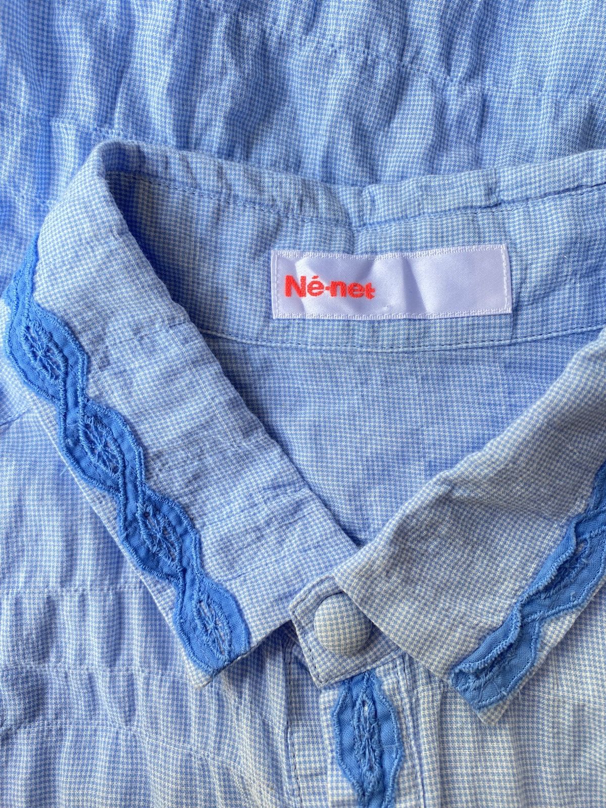 Ne-Net Né-net Sky Blue Lace-Trimmed Blouse Size S / US 4 / IT 40 - 10 Thumbnail