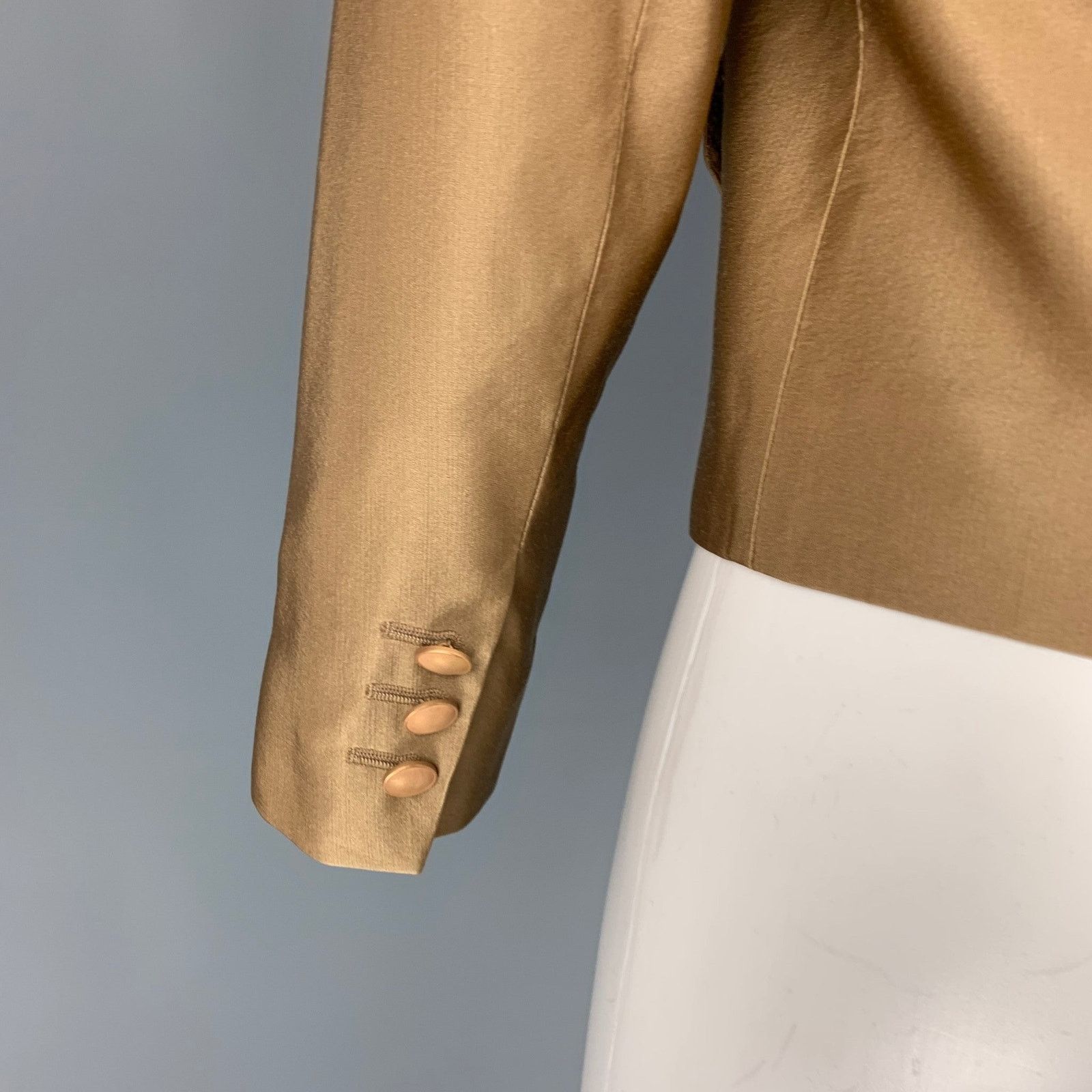 Prada PRADA Size 6 Copper Wool Silk Single Breasted Jacket Blazer Size M / US 6-8 / IT 42-44 - 4 Thumbnail
