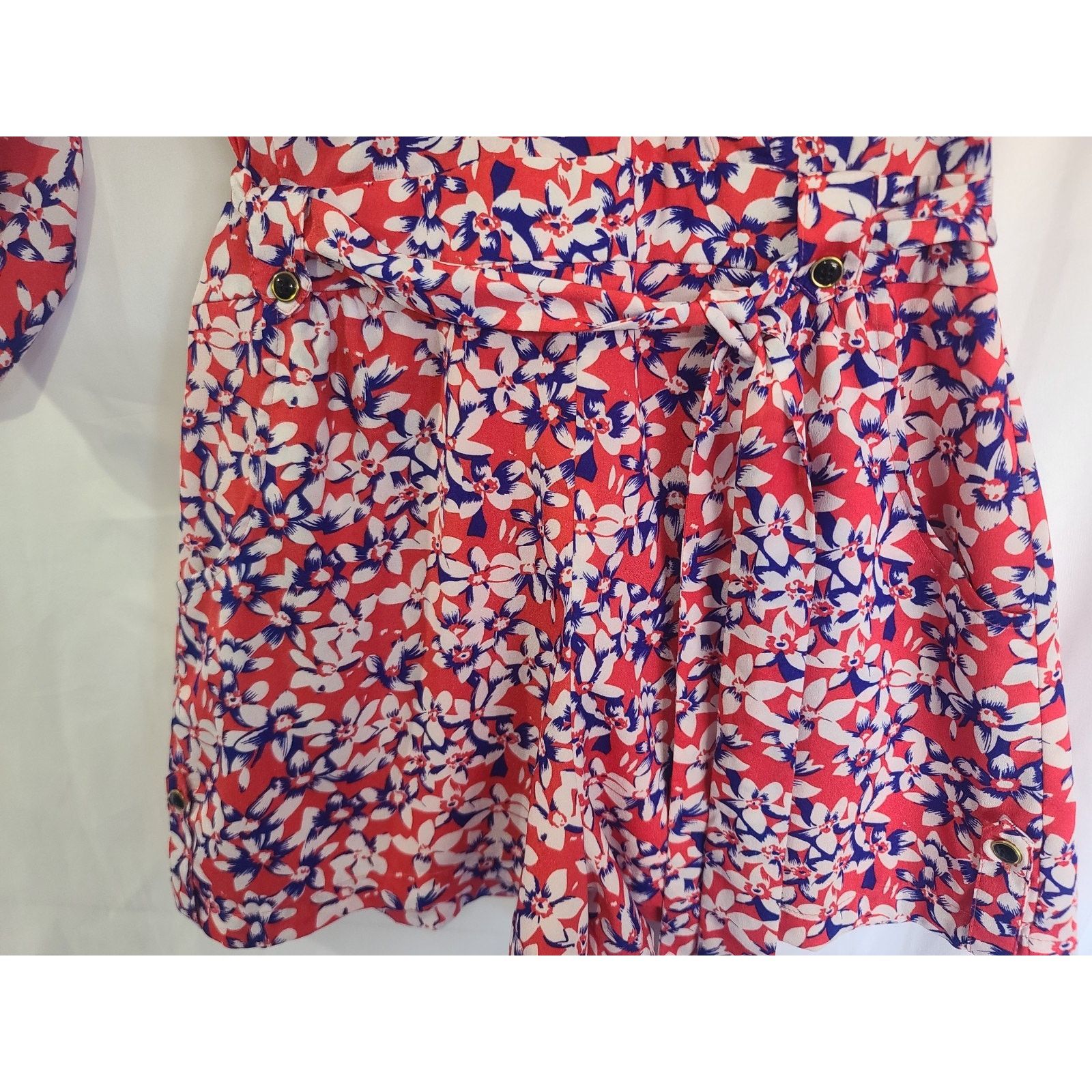 Other New Yumi Kim Women's Pink & Blue Floral Belted Romper XS Size 28" / US 6 / IT 42 - 5 Thumbnail