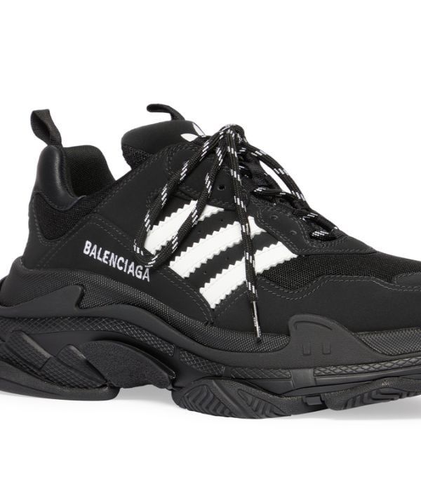 Adidas × Balenciaga o1bcso1str0924 Triple S Sneaker in Black/White Size US 7 / IT 37 - 8 Thumbnail