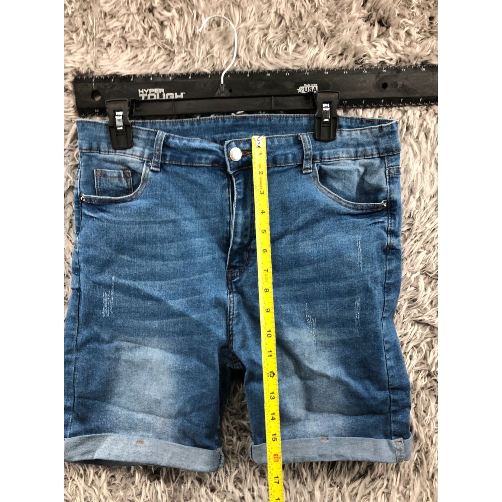 Shein SheIn Shorts Womens 14 Mid Rise Blue Denim Bermuda Casual 5-Pocket Regular Fit Womens Shoes? Size 36" / US 14 / IT 50 - 3 Thumbnail
