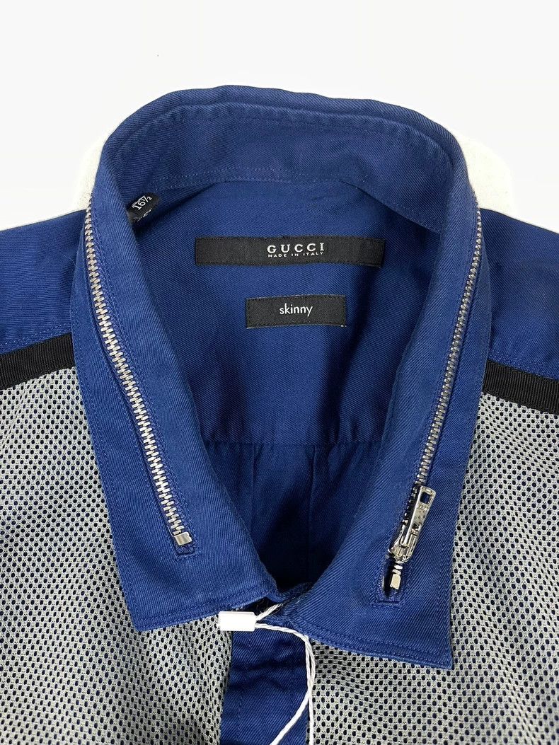 Gucci Gucci Blue and gray pocket letter Logo short-sleeved shirt Size US XS / EU 42 / 0 - 8 Thumbnail