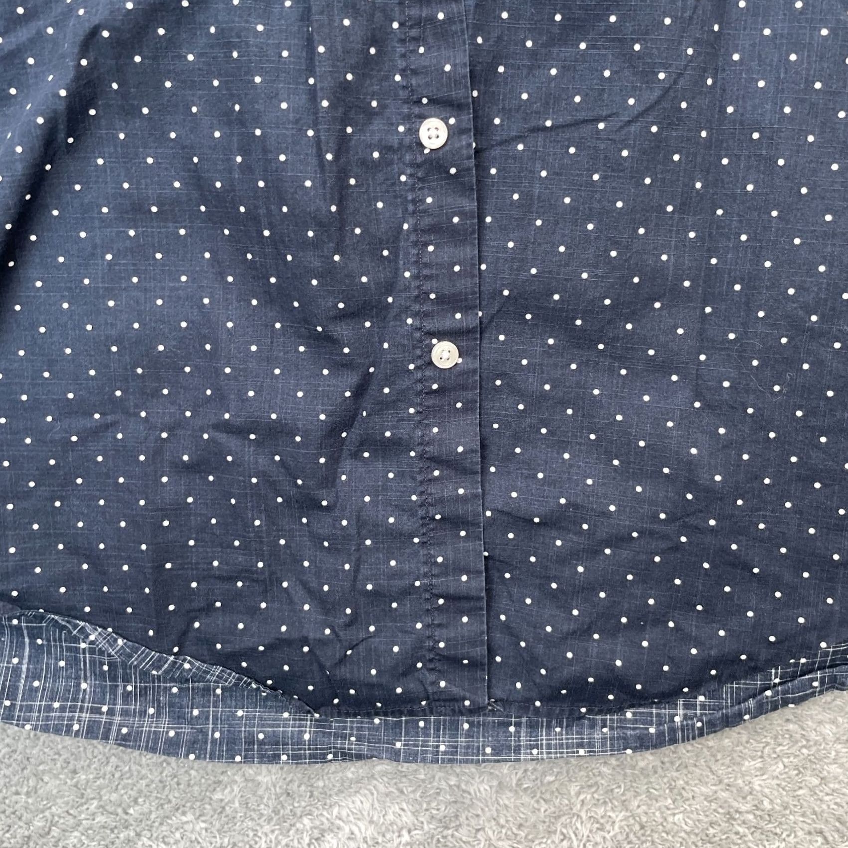 J.Crew J.CREW Shirt Mens Large Blue Polka Dot Organic Cotton Classic Fit Button-Down Size US L / EU 52-54 / 3 - 7 Thumbnail