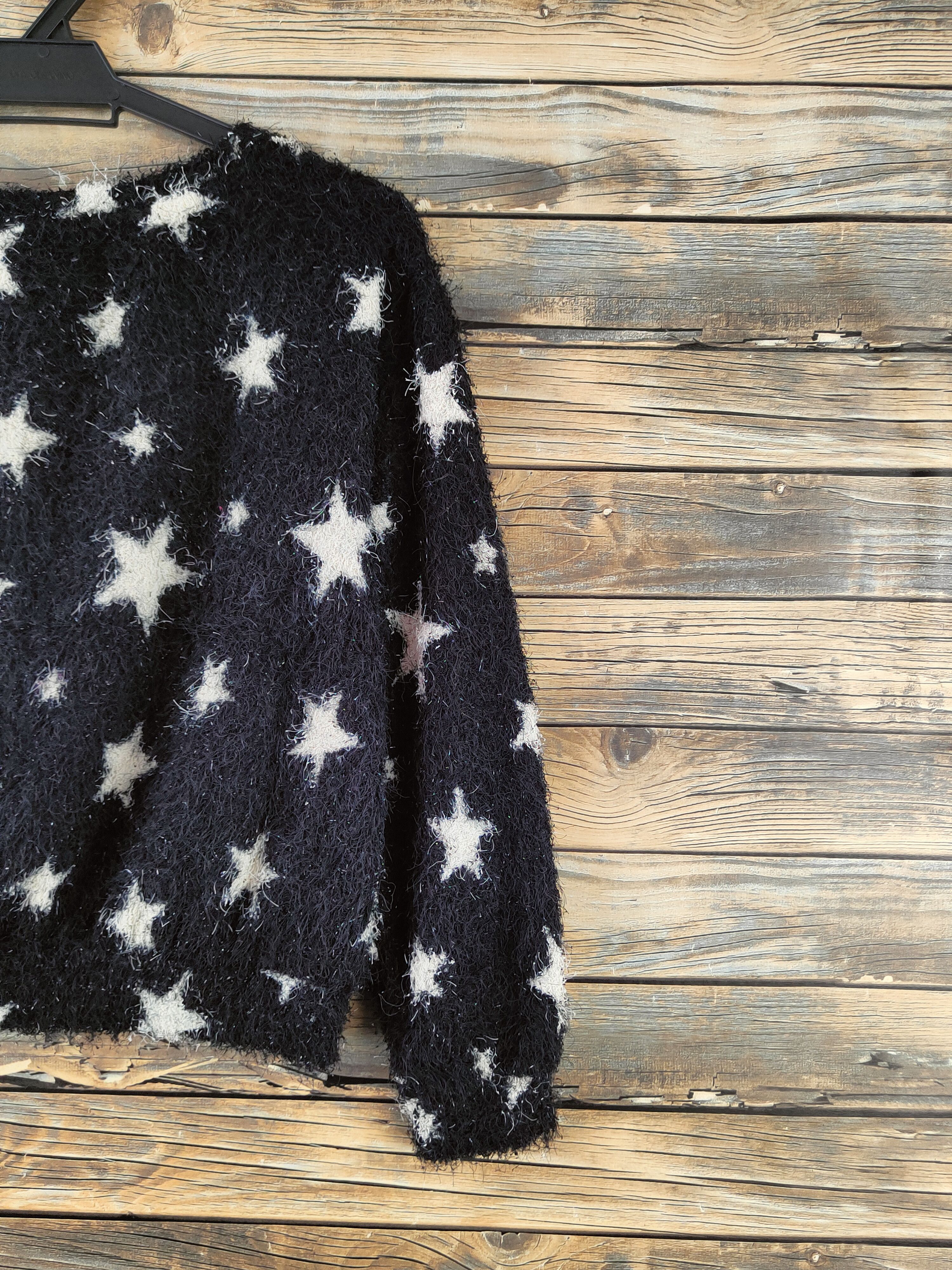 Japanese Brand DL Nice Claup star White Fur shaggy Mohair Knitwear #46-922 Size S / US 4 / IT 40 - 9 Thumbnail