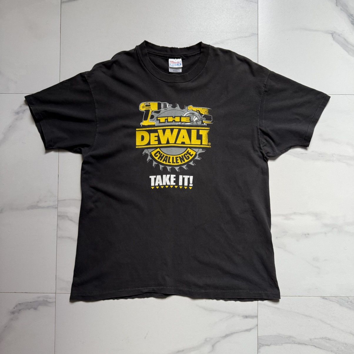 Hanes Vintage The DeWalt Challenge Distressed T-Shirt Size US XL / EU 56 / 4 - 2 Thumbnail