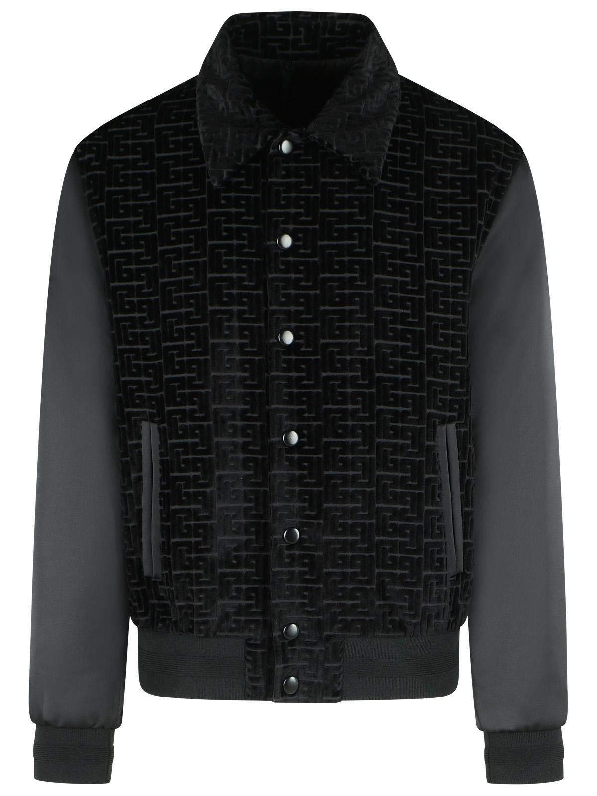 Balmain BALMAIN 'Monogram' Bomber Jacket In Cotton And Black Viscose Size US M / EU 48-50 / 2 - 1 Thumbnail