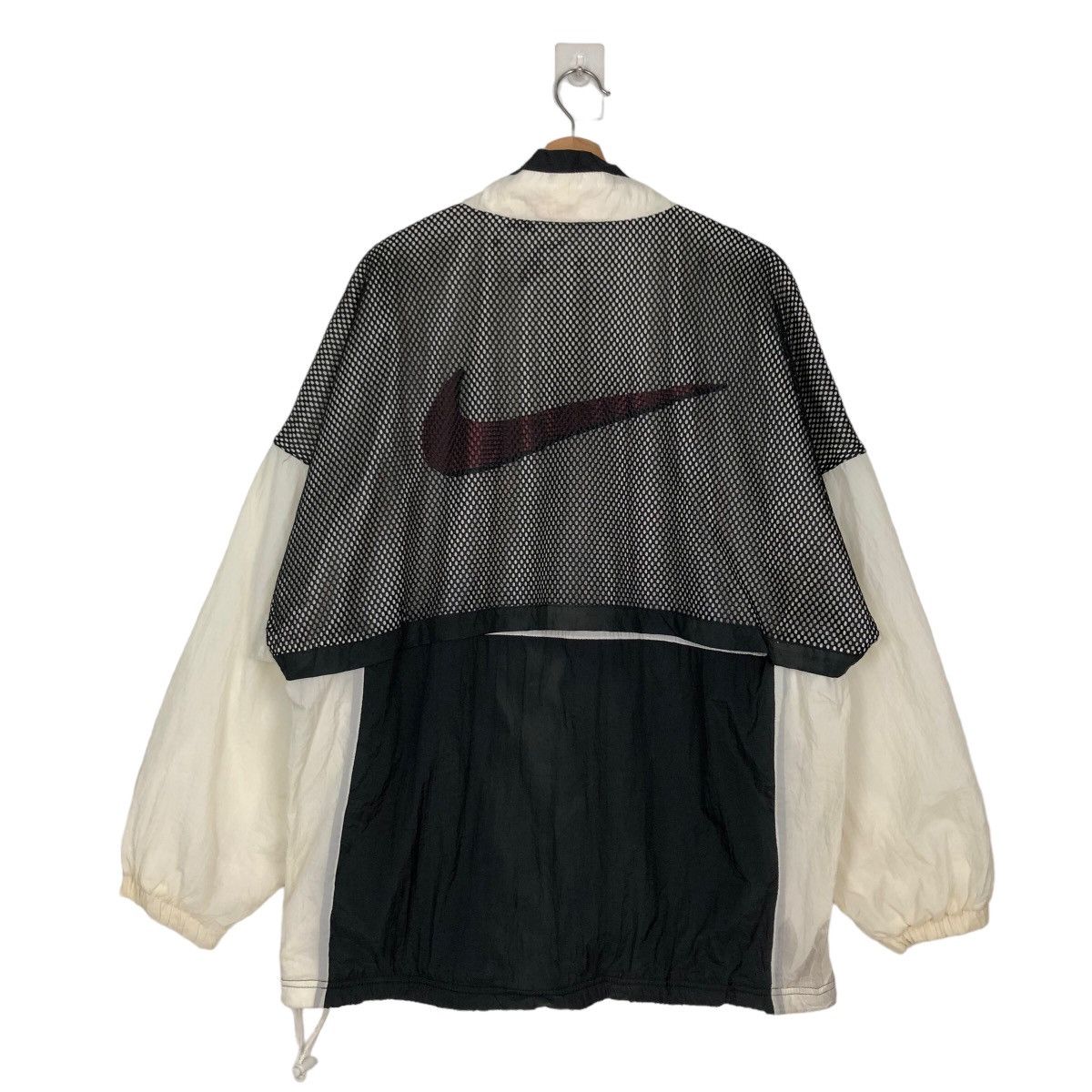 Nike 🔥90’s VINTAGE NIKE CENTRE BIG SWOOSH COACH JACKET MADE USA Size US XL / EU 56 / 4 - 7 Thumbnail