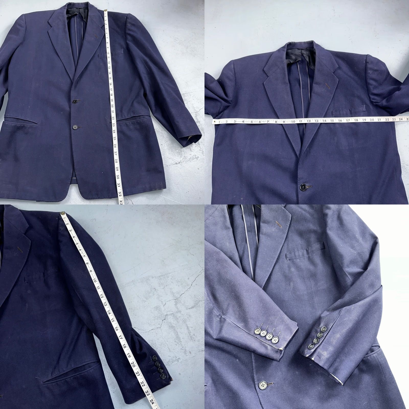 Austin Reed VTG Austin Reeds 2 PC Suit Jacket Pants Blue Rockabilly 1950s 42 Mens Size 42R - 8 Thumbnail