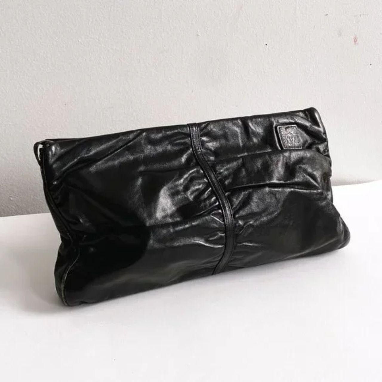 Anne Klein ANNE KLEIN VTG Black Leather Pochette / Clutch Size ONE SIZE - 1 Thumbnail