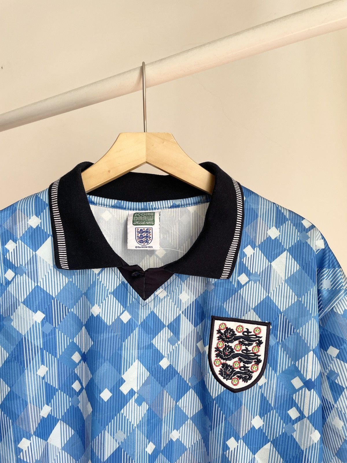 Umbro RARE 🐬 Score draw England Football Team Vintage Jersey Size US XL / EU 56 / 4 - 3 Thumbnail