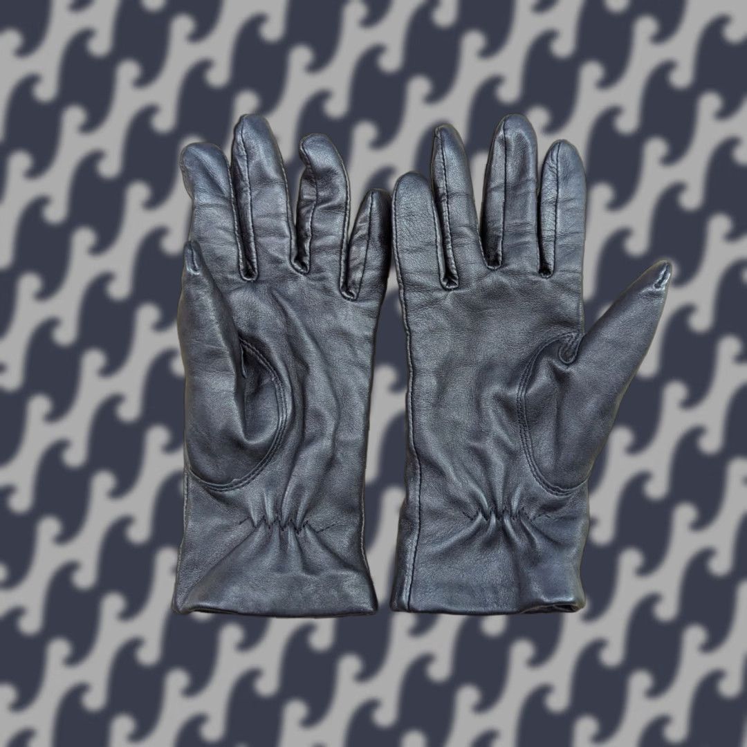 Vintage Genuine Leather Womens Gloves Size 6.5 Black Winter Wool Lining Glove Women Casual - Hand Warmth - 6.5 - Leather Size ONE SIZE - 1 Thumbnail