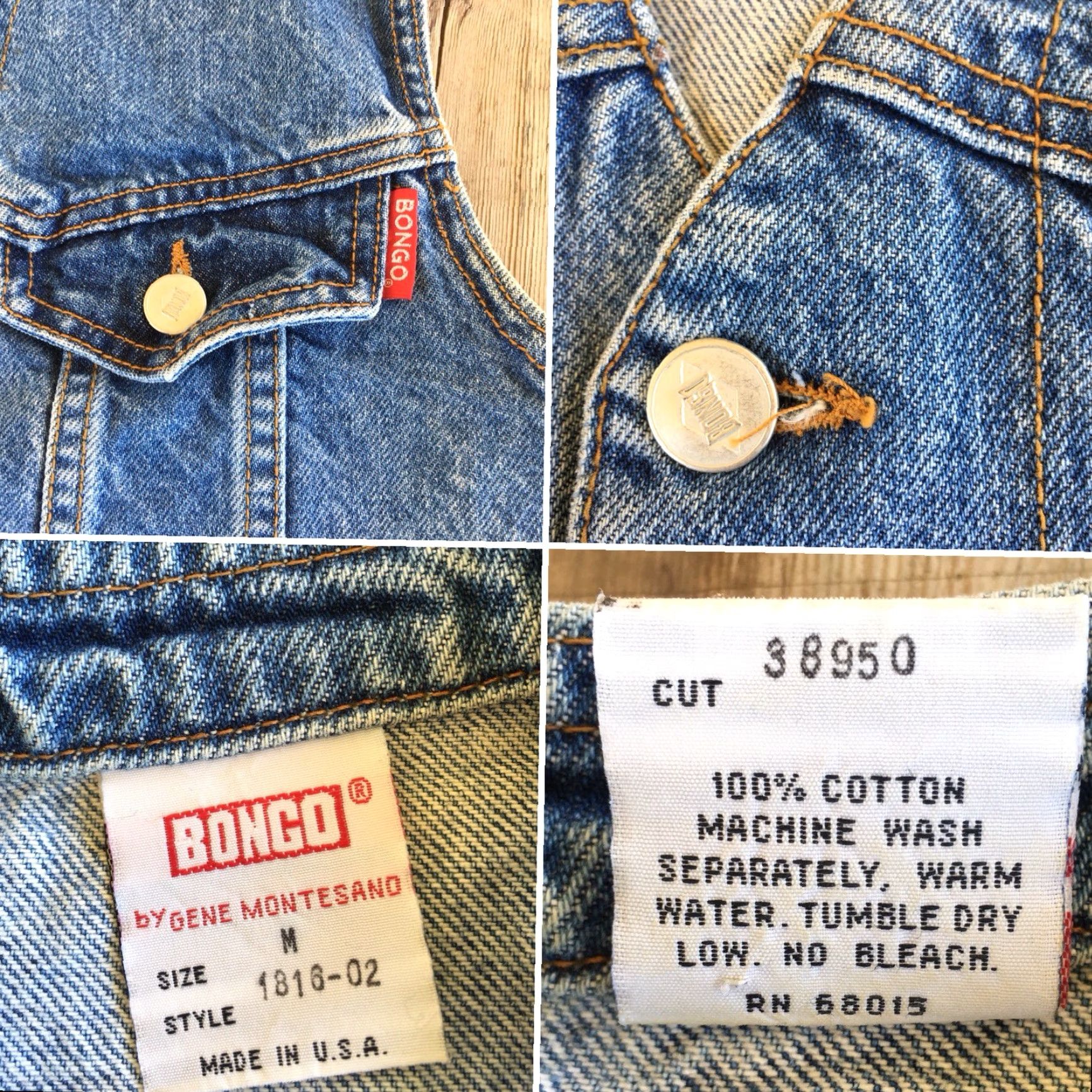 Vintage VINTAGE BONGO Denim Vest 80s 90s Made In USA Size M Blue Cropped Size 32" / US 10 / IT 46 - 3 Thumbnail