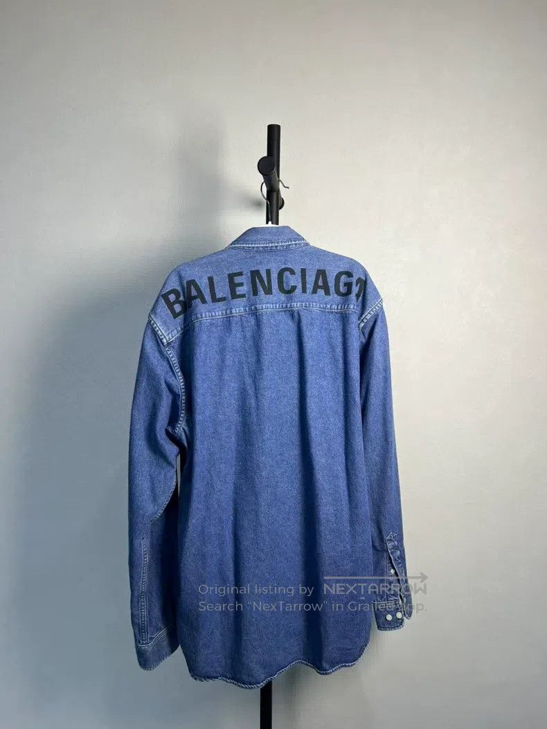 Balenciaga Balenciaga size 39 Back Logo Denim Jacket Size US M / EU 48-50 / 2 - 2 Thumbnail