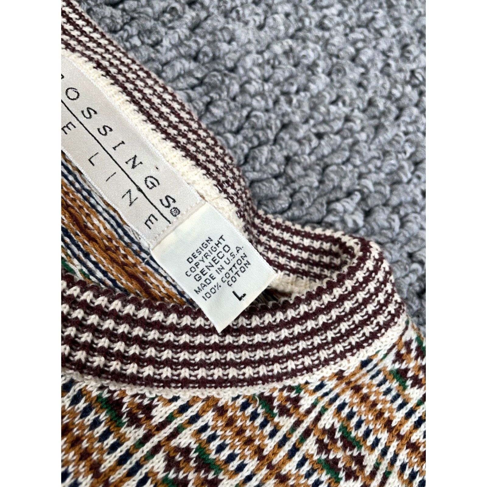 Vintage VINTAGE Geneco Geometric Pattern Sweater Adult Large Brown Chunky-Knit 90s Mens Size US L / EU 52-54 / 3 - 4 Thumbnail