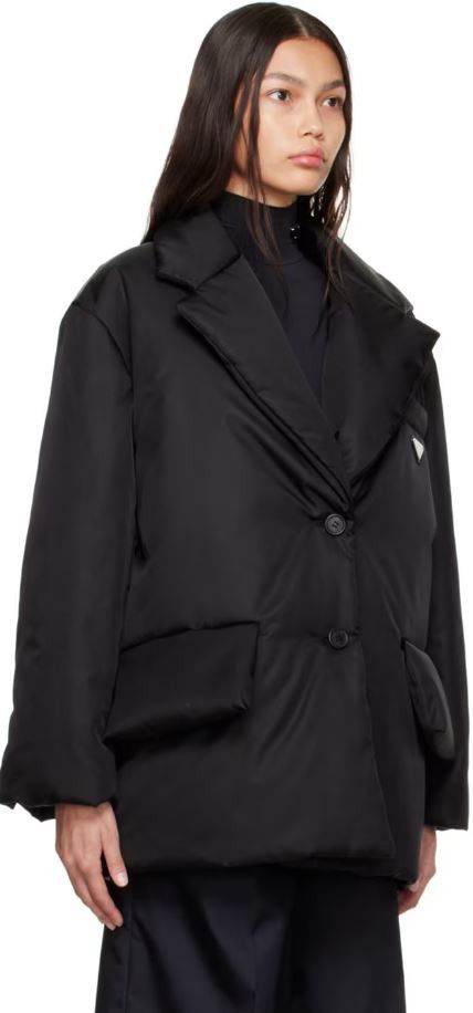 Prada Black Re-Nylon Padded Down Blazer Jacket Size M / US 6-8 / IT 42-44 - 3 Thumbnail