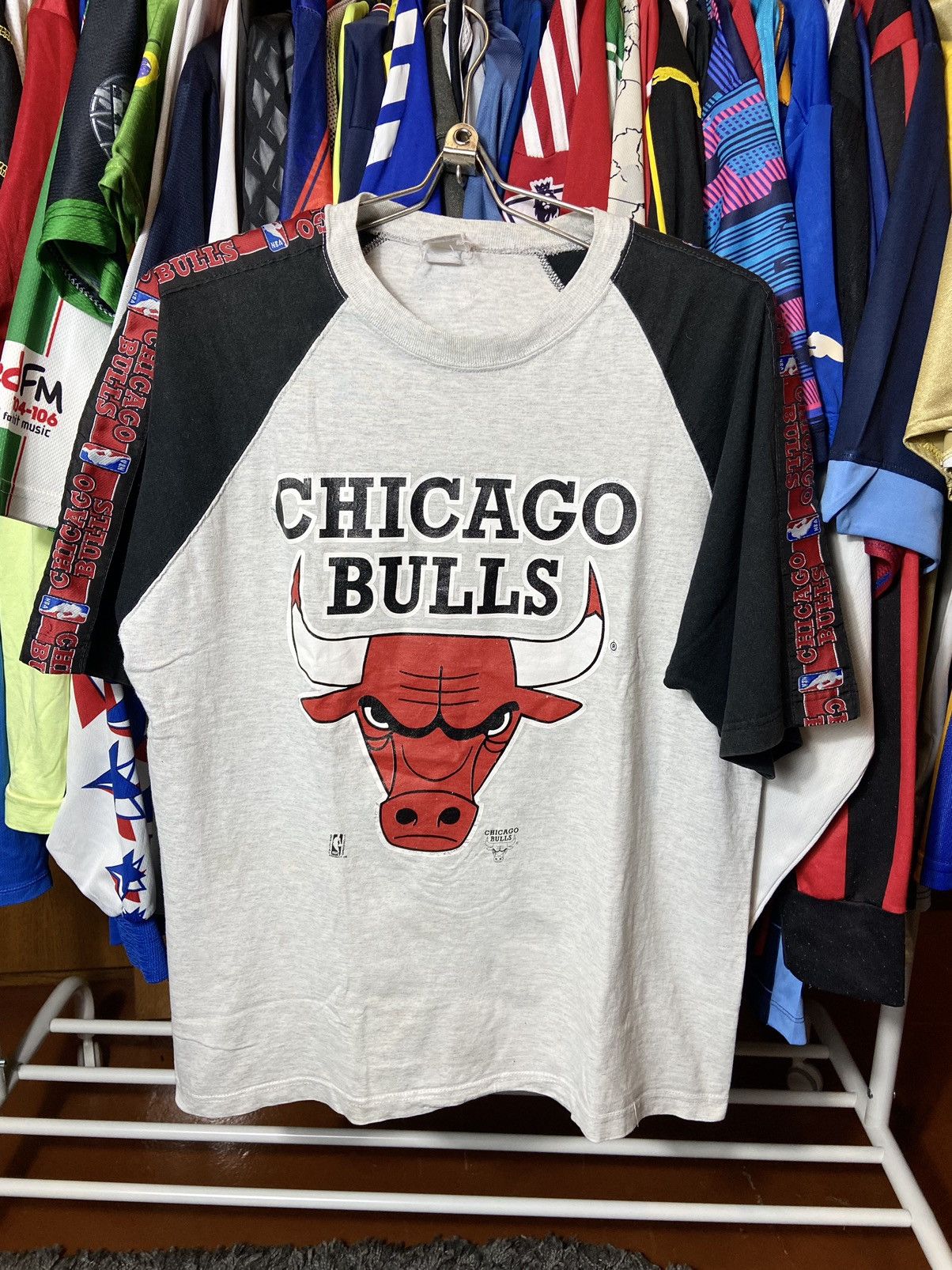 CHICAGO BULLS VNTG 90s CHAMPION FAN PRINTED ADULT T-SHIRT