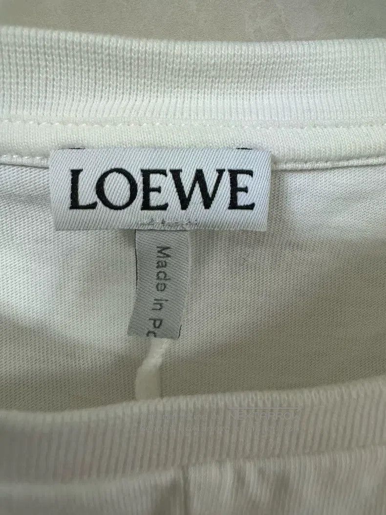 Loewe Loewe White Embroidered Small Logo Irregular Hem Short Sle Size S / US 4 / IT 40 - 3 Thumbnail