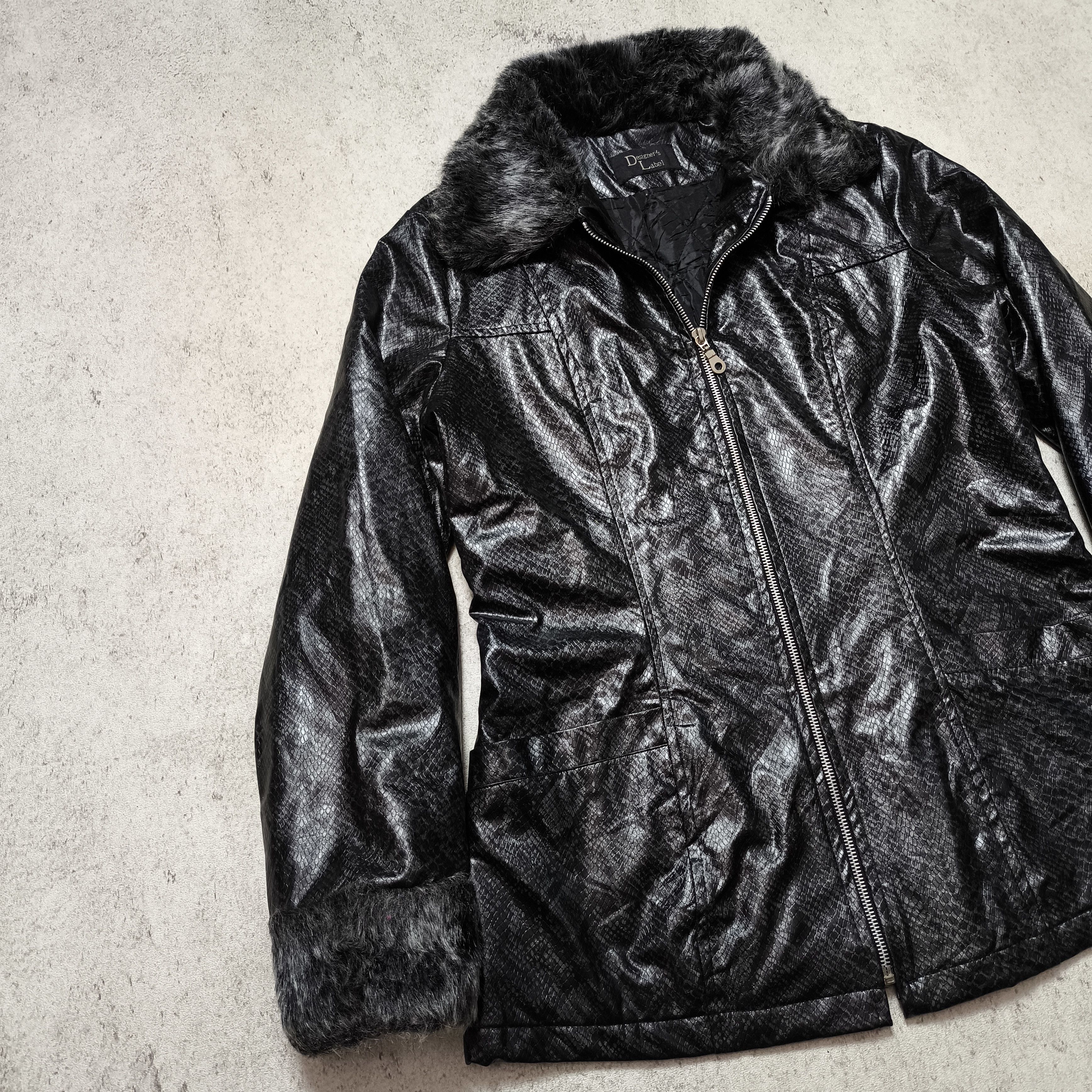 14th Addiction Designer's Label Fur Collar Snake Pattern Jacket Size M / US 6-8 / IT 42-44 - 3 Thumbnail