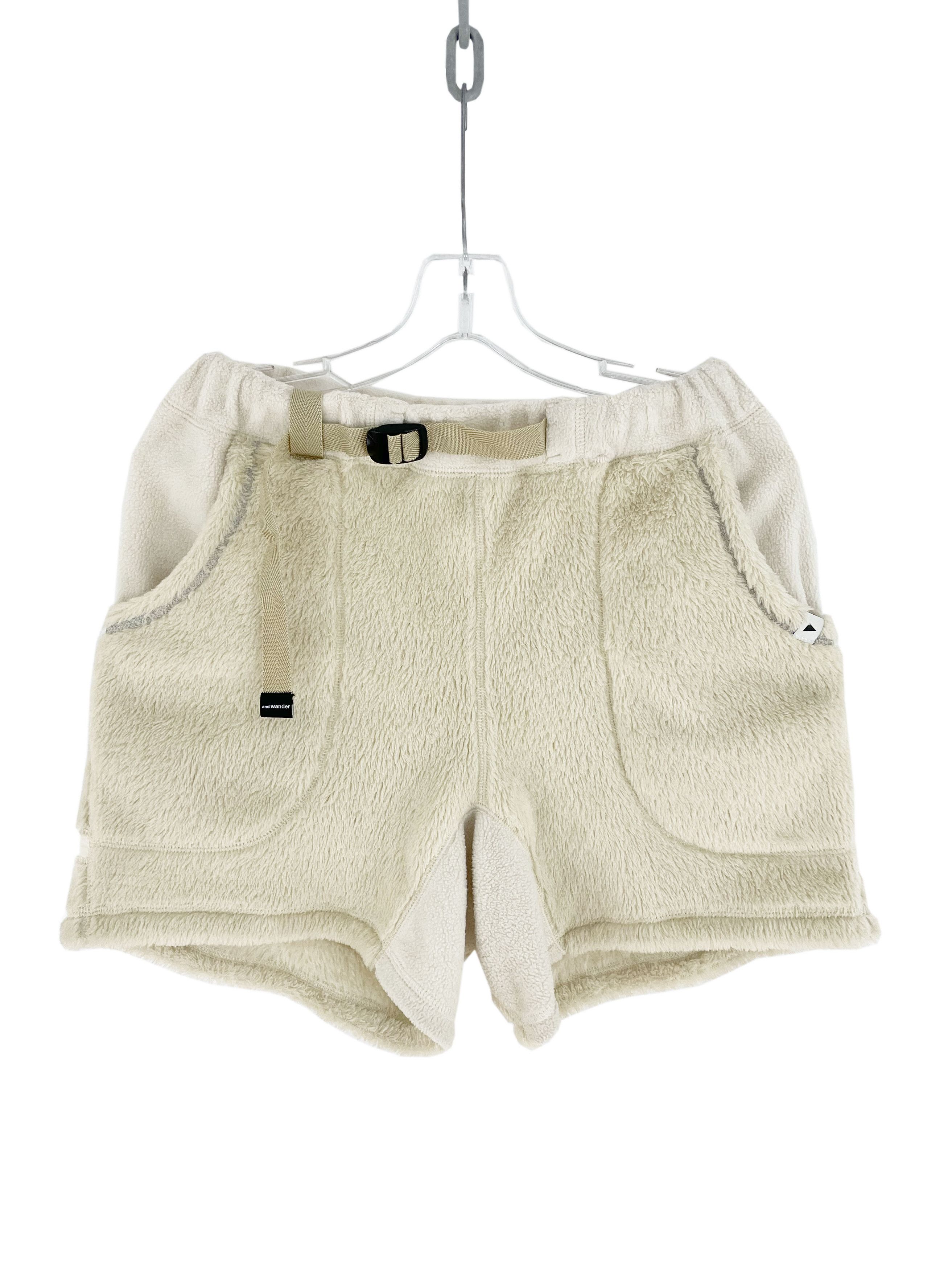 Image of And Wander Loft Fleece Shorts in Cream, Men's (Size 30)