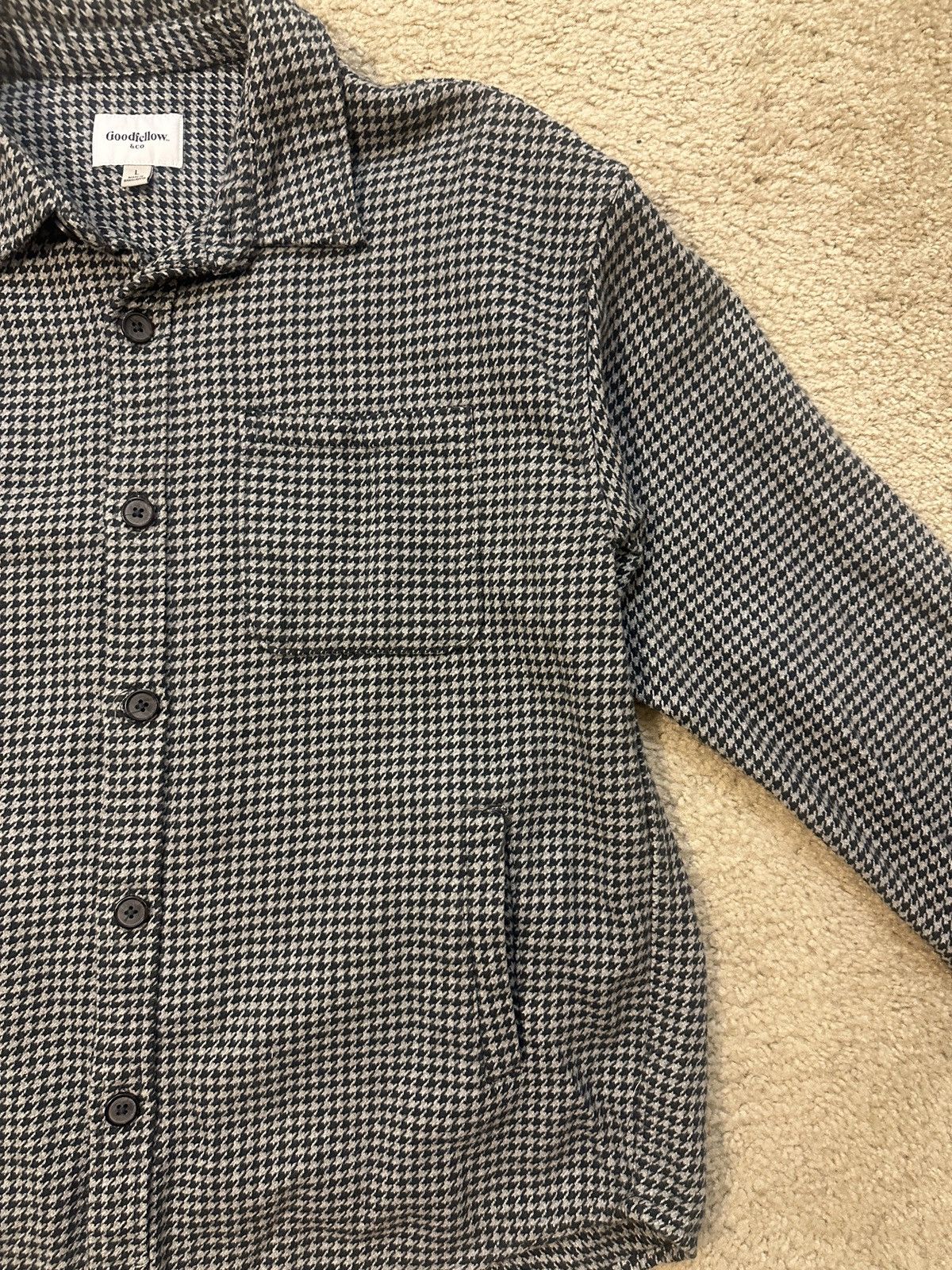 Other Goodfellow & Co Houndstooth heavyweight flannel gray black Size US L / EU 52-54 / 3 - 3 Thumbnail