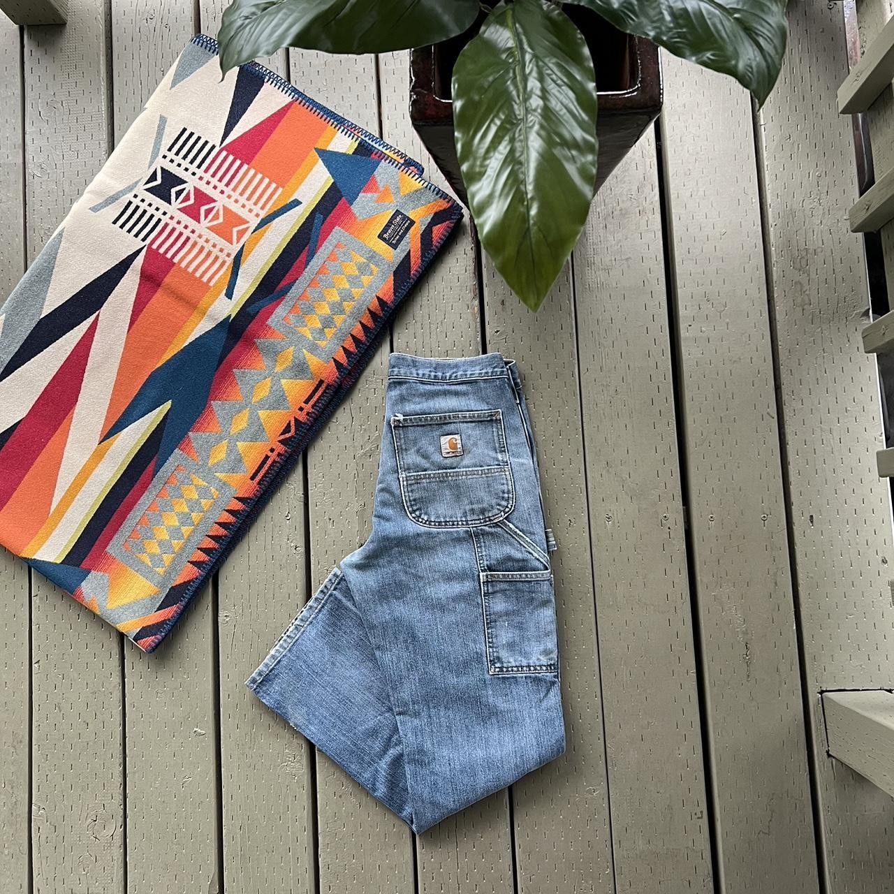 Carhartt Vintage Y2K Carhartt denim thrashed faded double knee pants Size US 30 / EU 46 - 1 Thumbnail