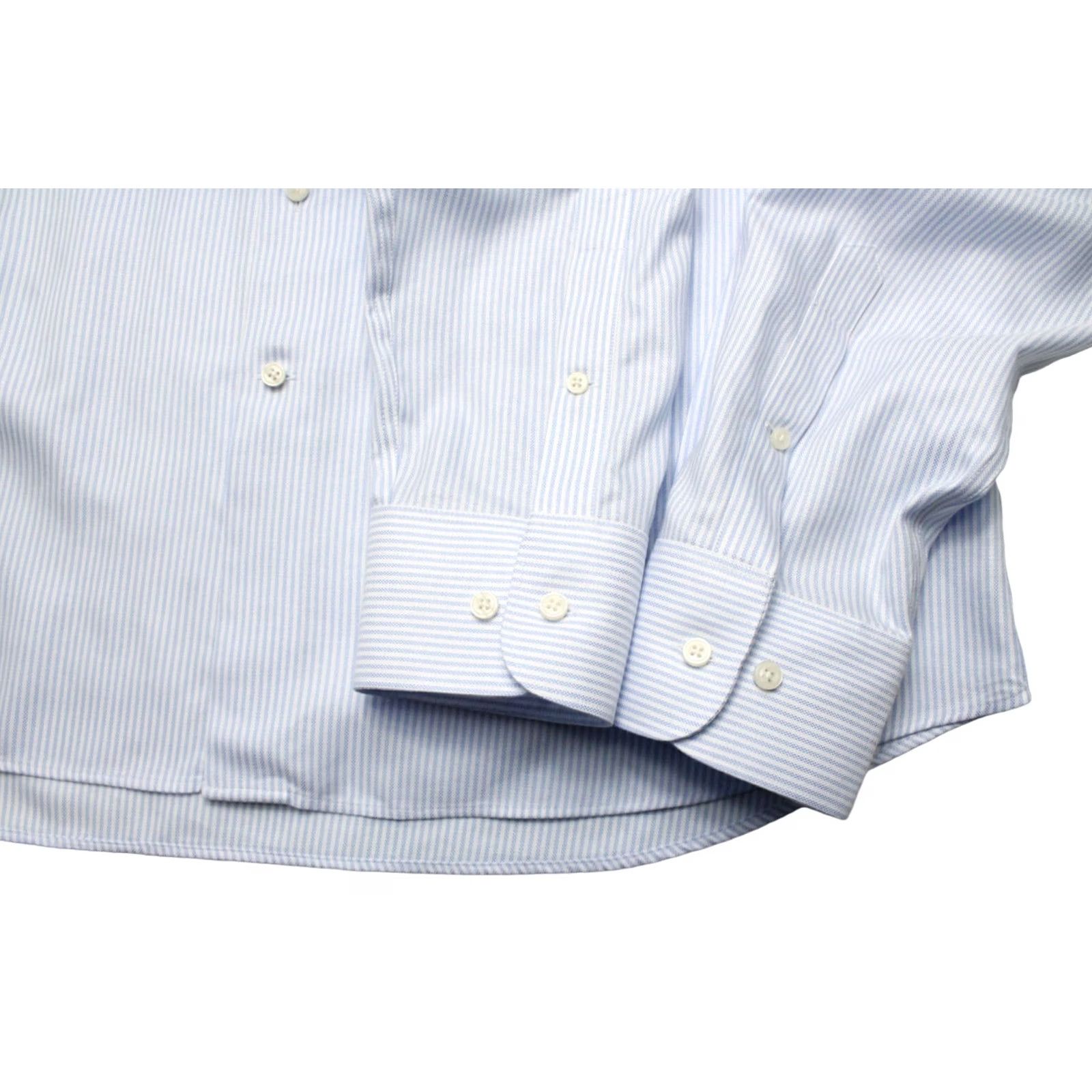 Suitsupply Suitsupply Traveller Extra Slim Fit Formal Shirt Men 45 / 17 3/4 Pinstriped Blue Dress Shirt Button-Up Long Sleeve Mens Size 48R - 5 Thumbnail