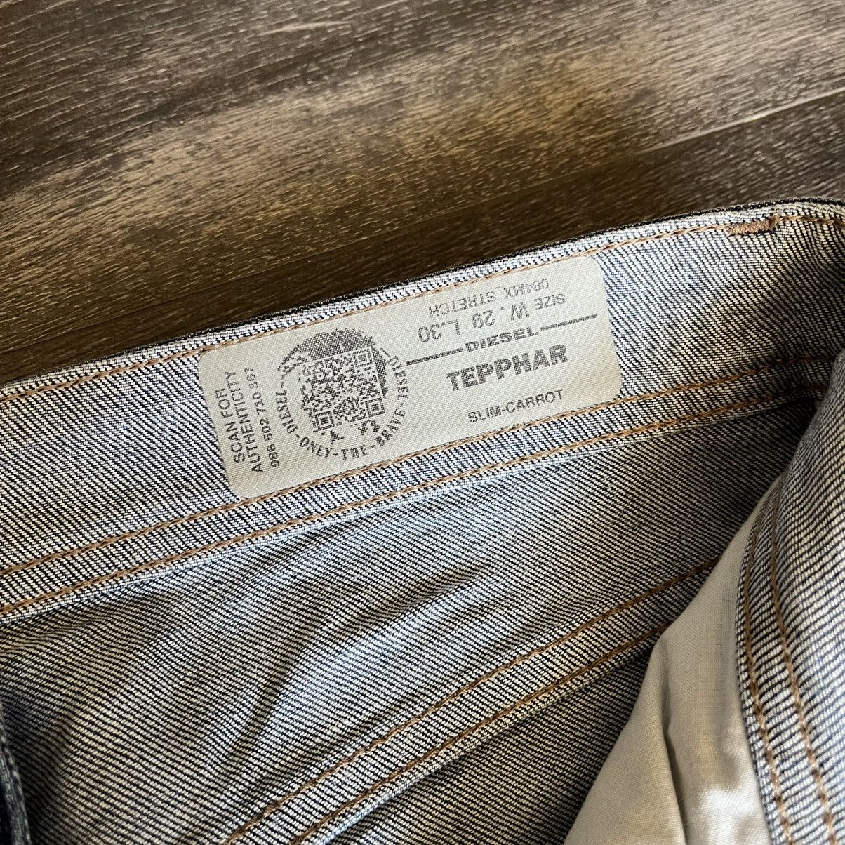 Diesel Vintage Diesel Tepphar Slim Wash Blue Denim Jeans 29x30 Y2K Size US 29 - 10 Thumbnail