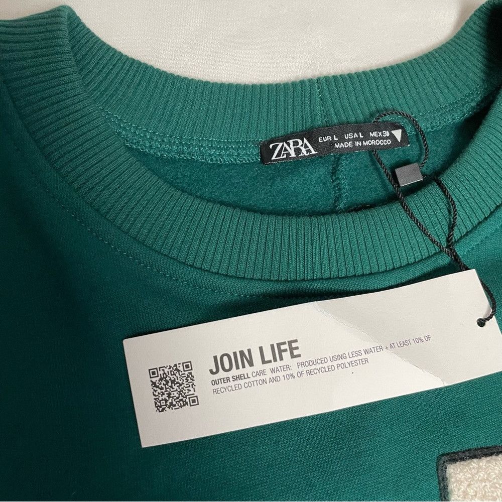 Zara NWT New Zara Green LA Boxy Sweatshirt Size L Size L / US 10 / IT 46 - 6 Thumbnail