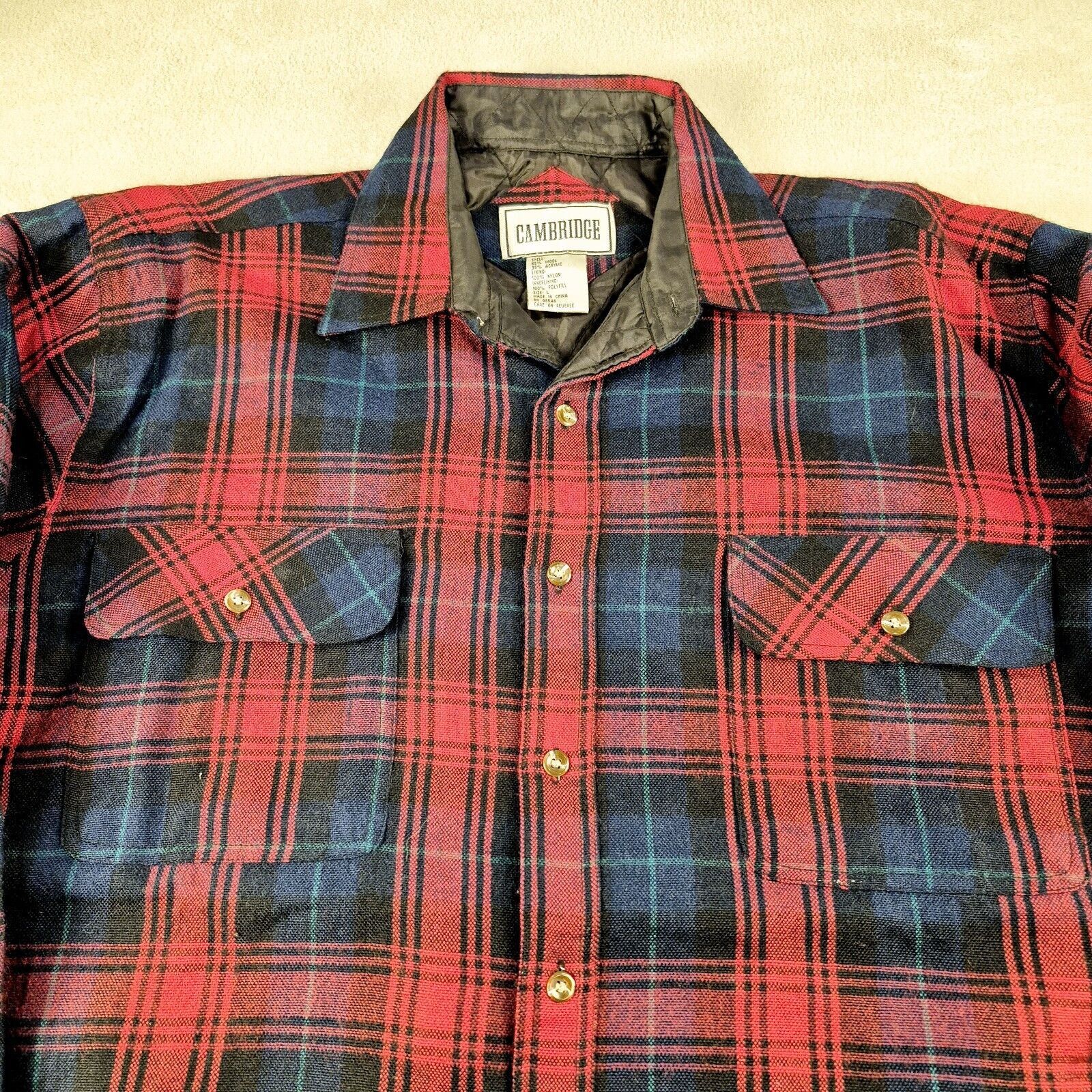 (multee)project Vintage Cambridge Quilt Lined Plaid Button Flannel Large Size US L / EU 52-54 / 3 - 7 Thumbnail