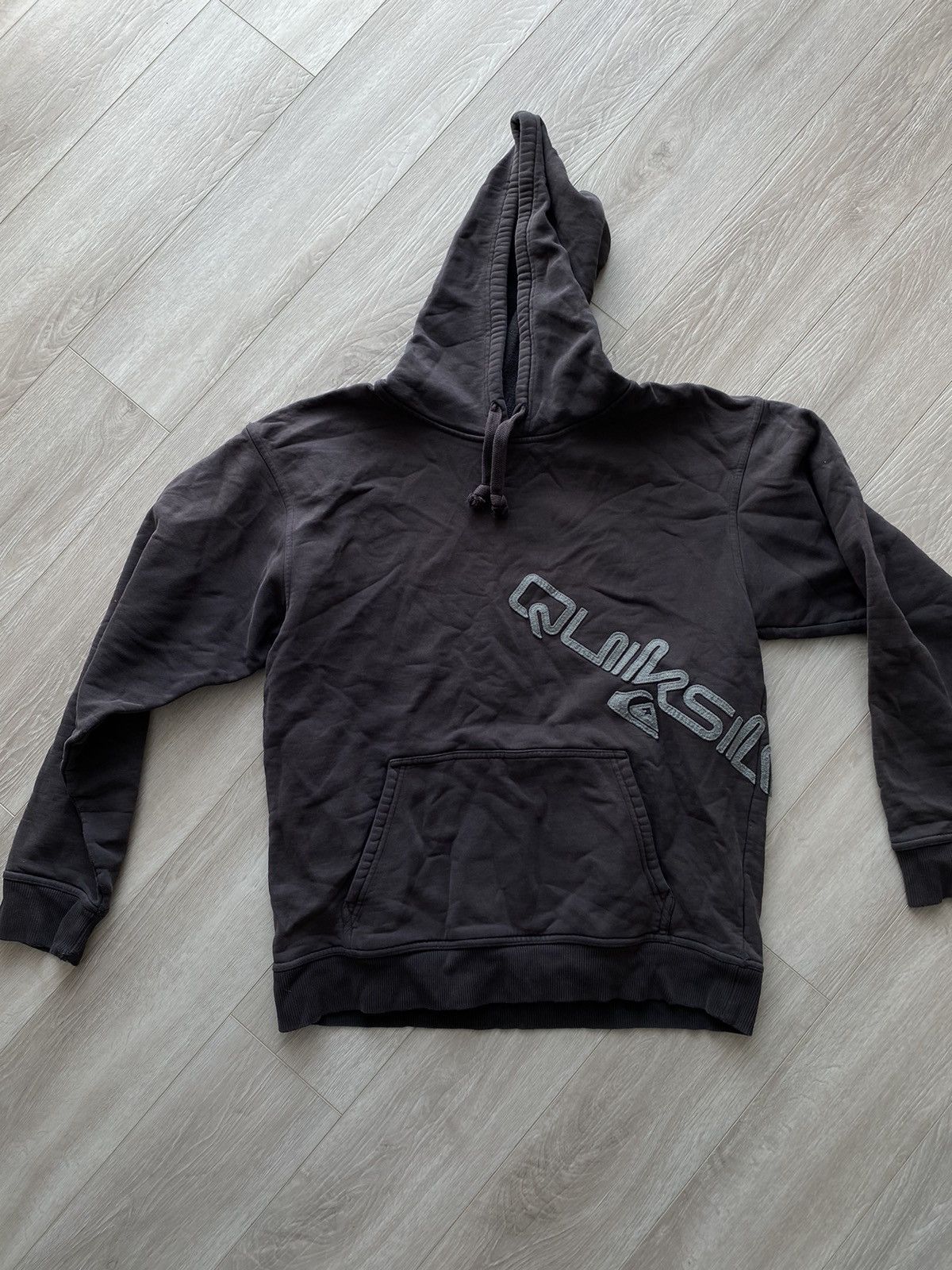 Quiksilver × Vintage Crazy Y2K Quiksilver Cyber Gothic Skater Faded Black Hoodie Size US M / EU 48-50 / 2 - 5 Thumbnail