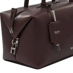 Max Mara Max Mara Holdall Small Suede Bowler Bag in Bordeaux Size ONE SIZE - 4 Thumbnail