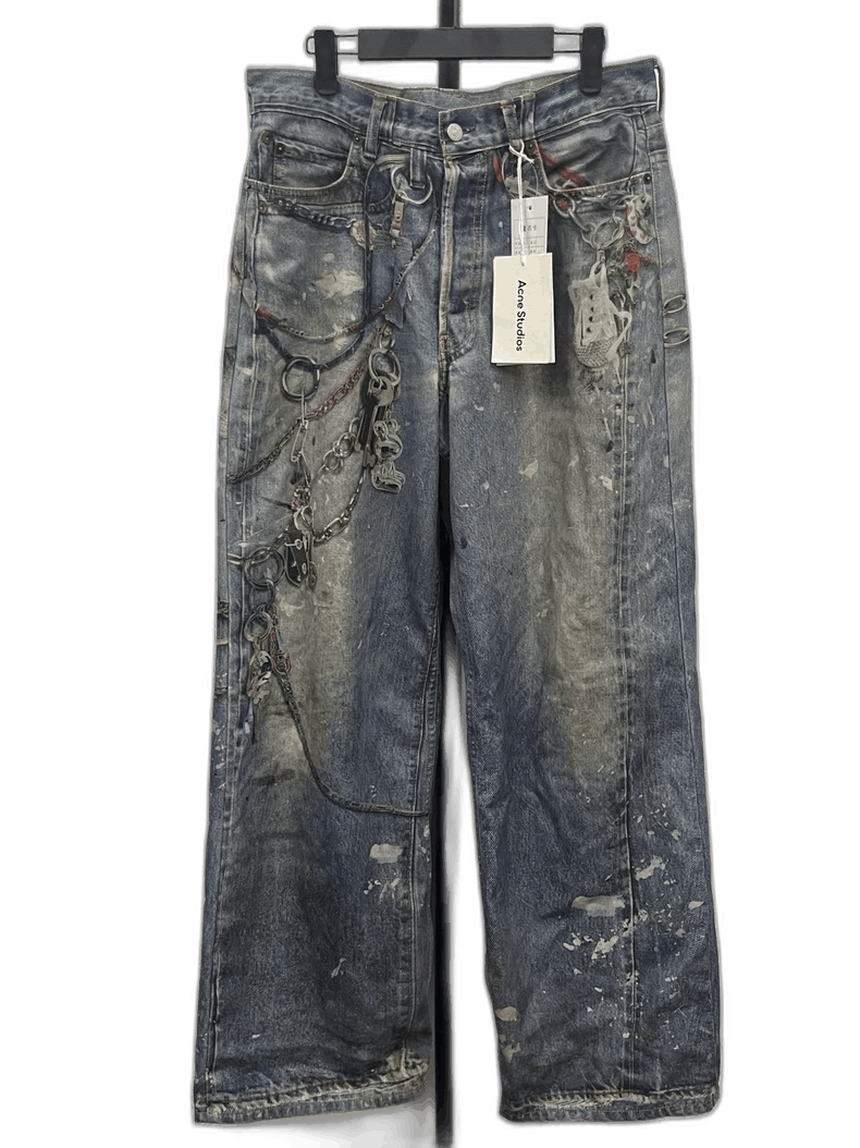 Acne Studios Acne Studios Baggy 3D Printed Denim Pants-yf Size US 44 / EU 60 - 1 Thumbnail