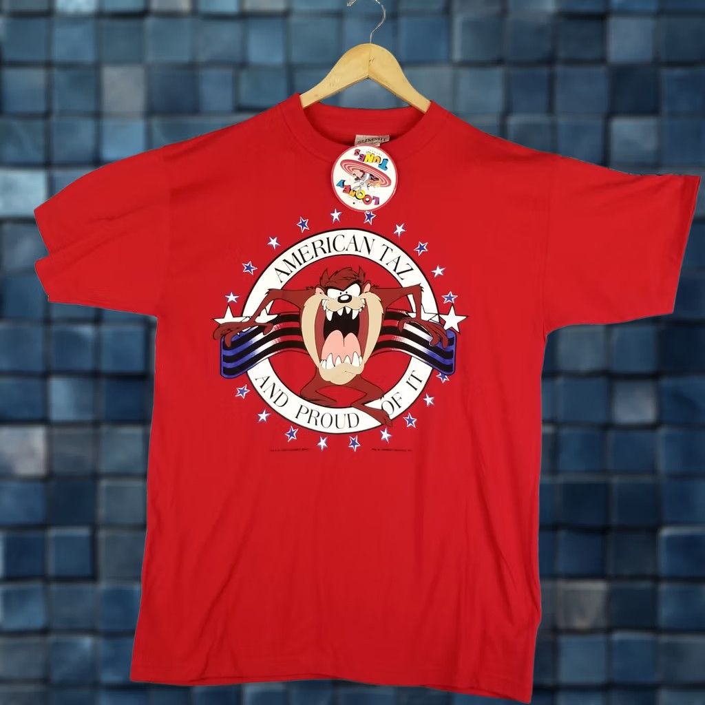 Vintage Looney Tunes Taz T-Shirt Mens XL Vintage 1995 Red Cotton Crew Neck Short Sleeve Graphic Print NWT T-Shirt USA Cartoon 90s Size US XL / EU 56 / 4 - 1 Thumbnail