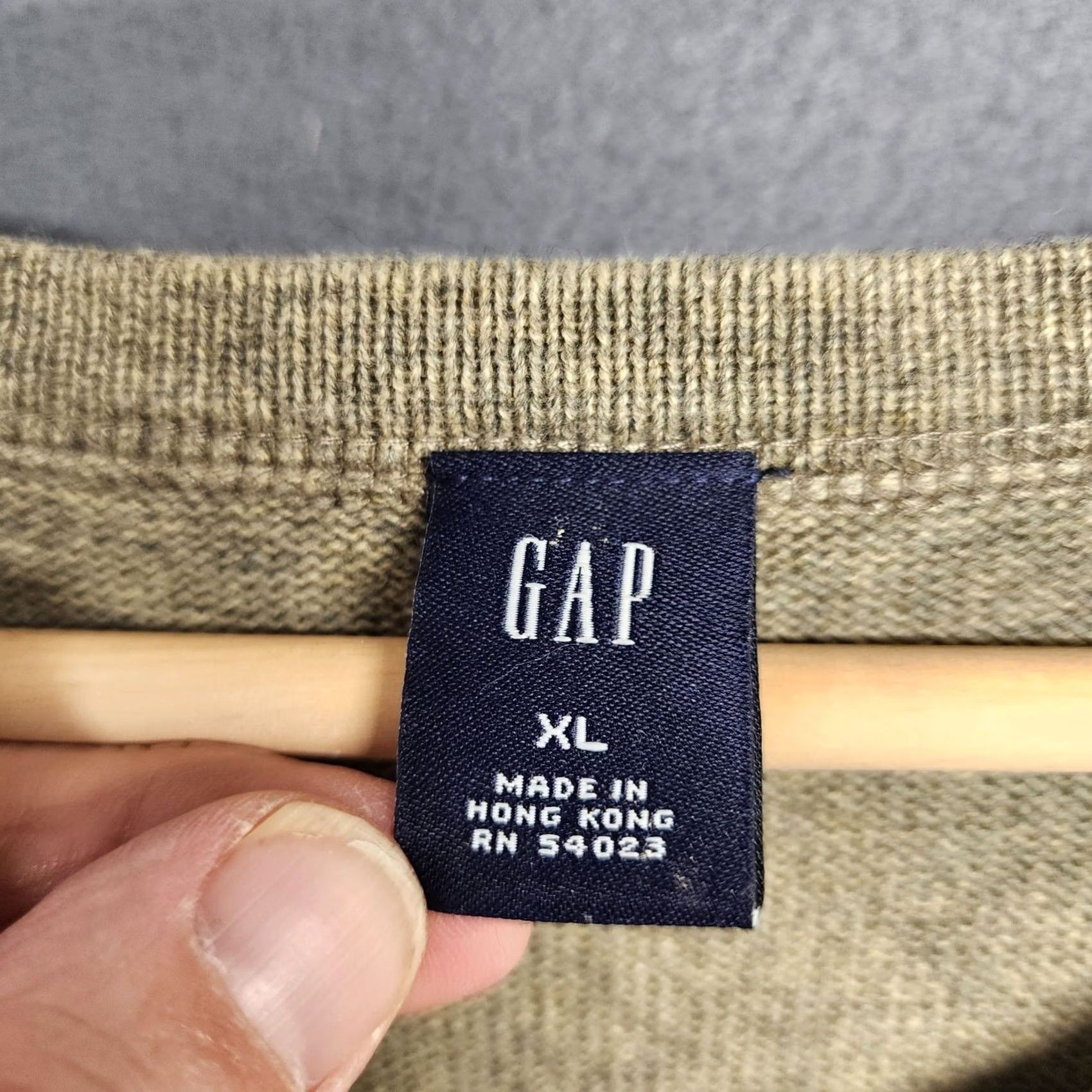 Gap VINTAGE Gap Sweater Mens XL Cotton Wool Blend V Neck Green Heathered Preppy Mens Size US XL / EU 56 / 4 - 3 Thumbnail