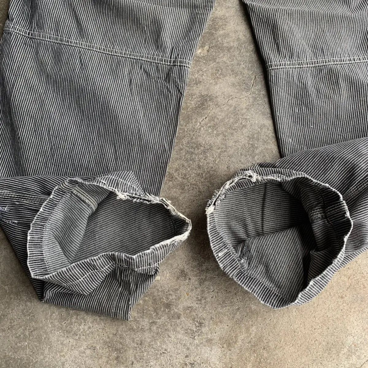 Dogtown × Japanese Brand × OVER THE STRiPES DISTRESSED! JAPANESE Hickory Work Wear Double Knee Pants Size US 34 / EU 50 - 19 Thumbnail